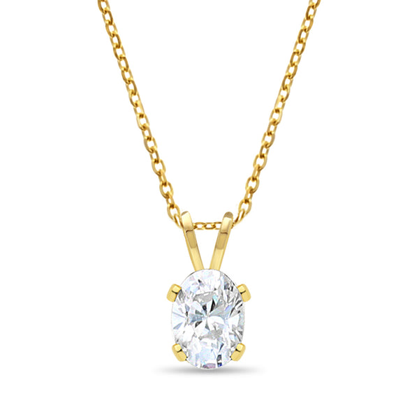 7MM Oval Cubic Zirconia Necklace