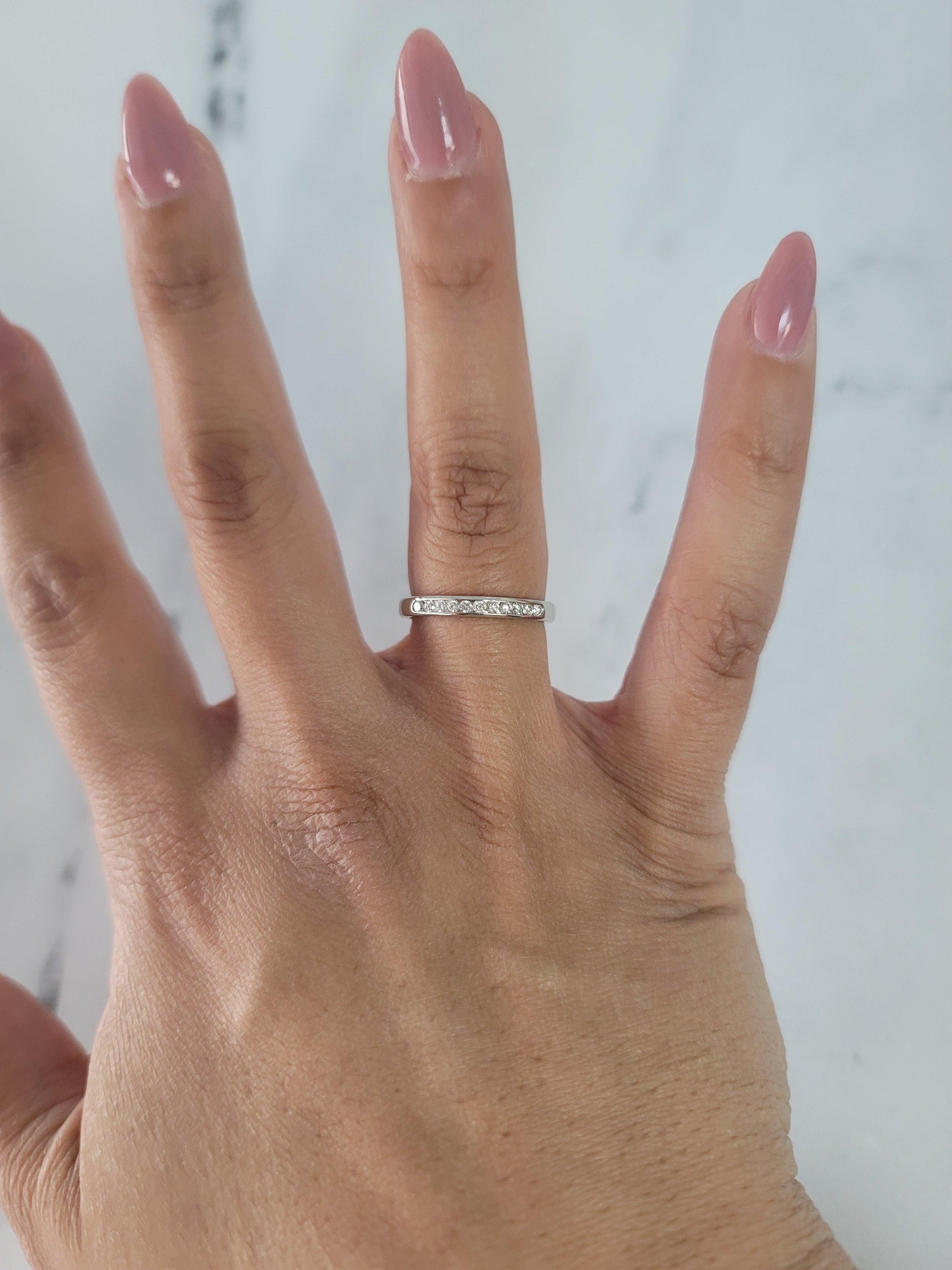 Channel Set Diamond Wedding Band .25cttw 14K White Gold
