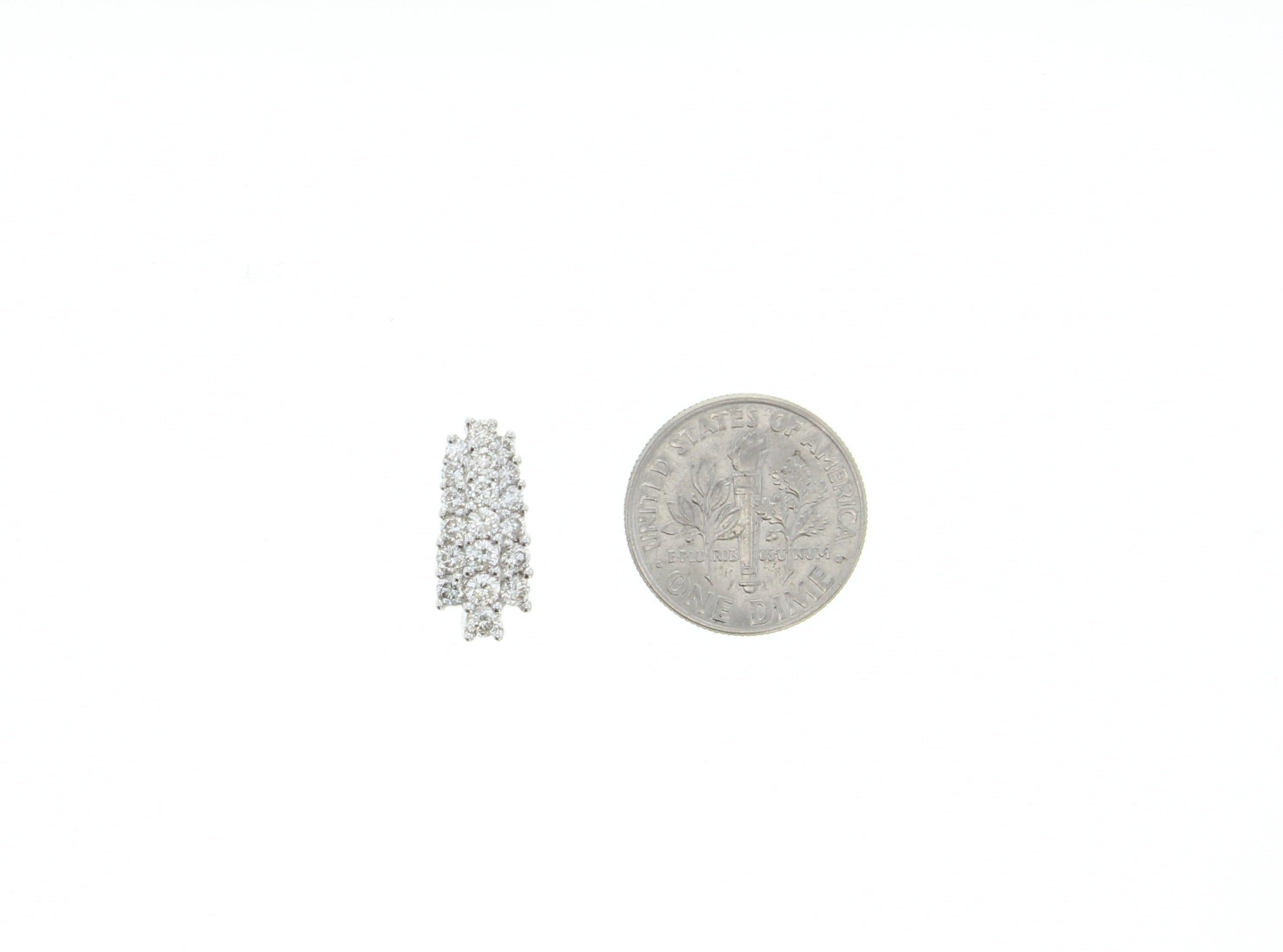 Cluster Diamond Necklace .80cttw 14k White Gold