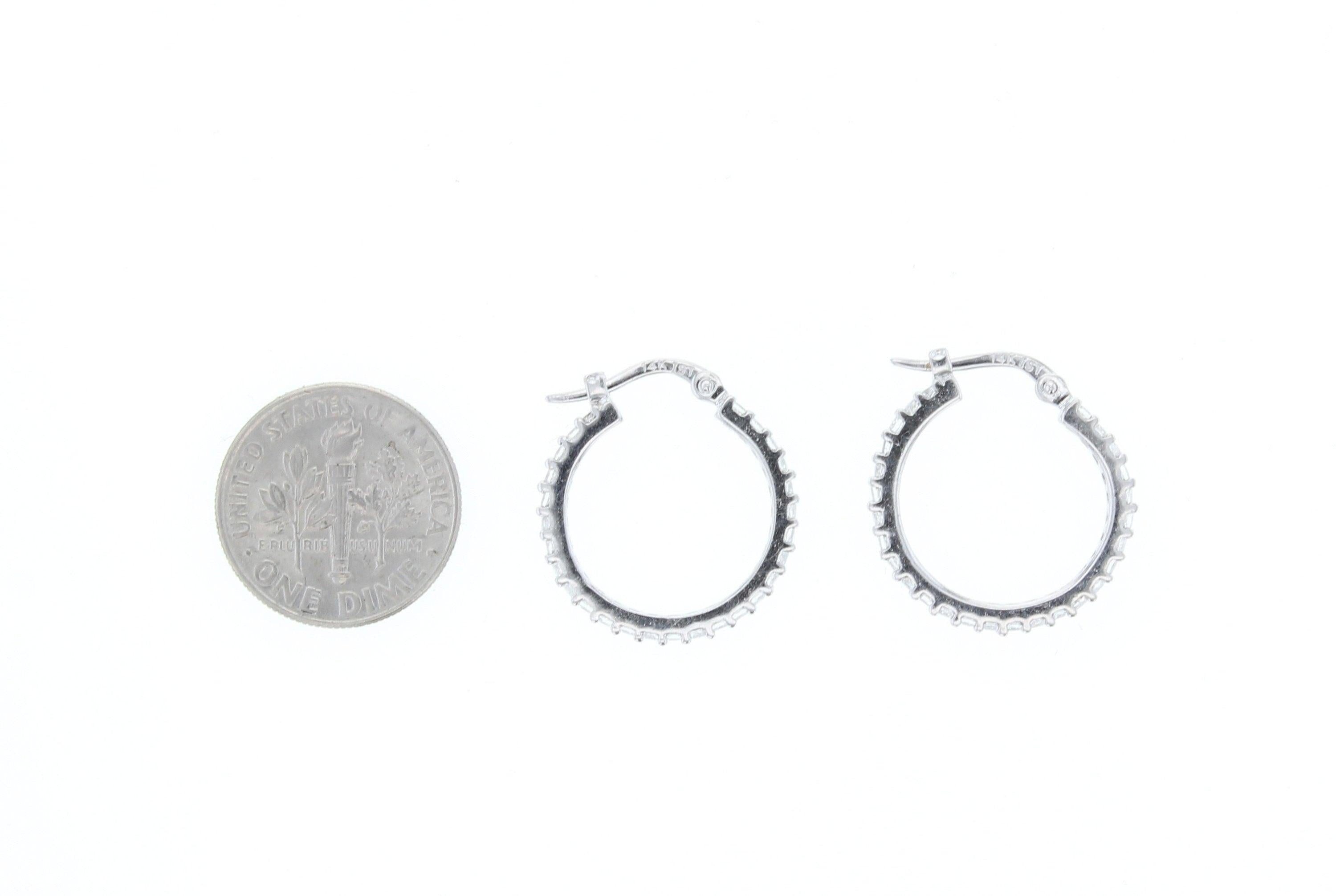 Cubic Zirconia CZ Infiniti Hoops 14k White Gold