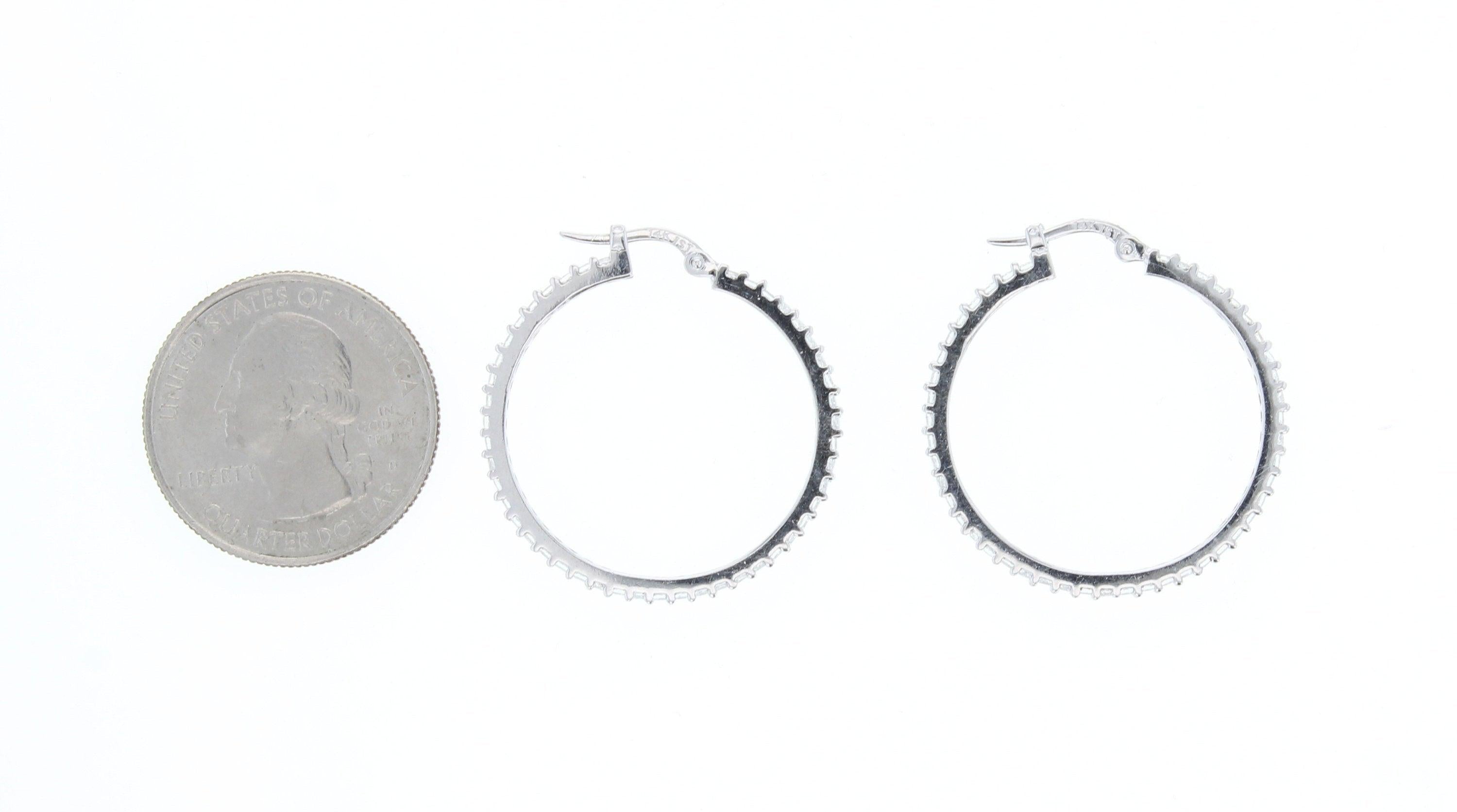 Cubic Zirconia CZ Infiniti Hoops 14k White Gold