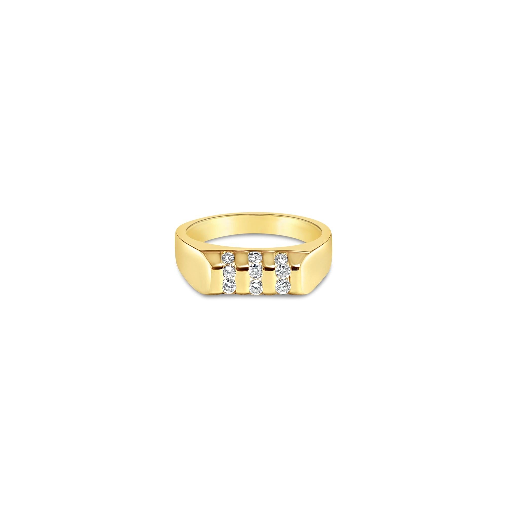Curved Nine Stone Diamond Ring .50cttw 14k Yellow Gold