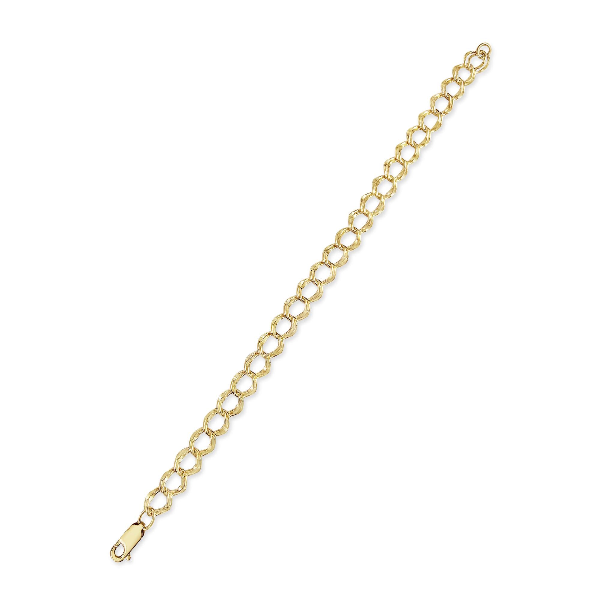 Double Link Charm Bracelet 14k Yellow Gold
