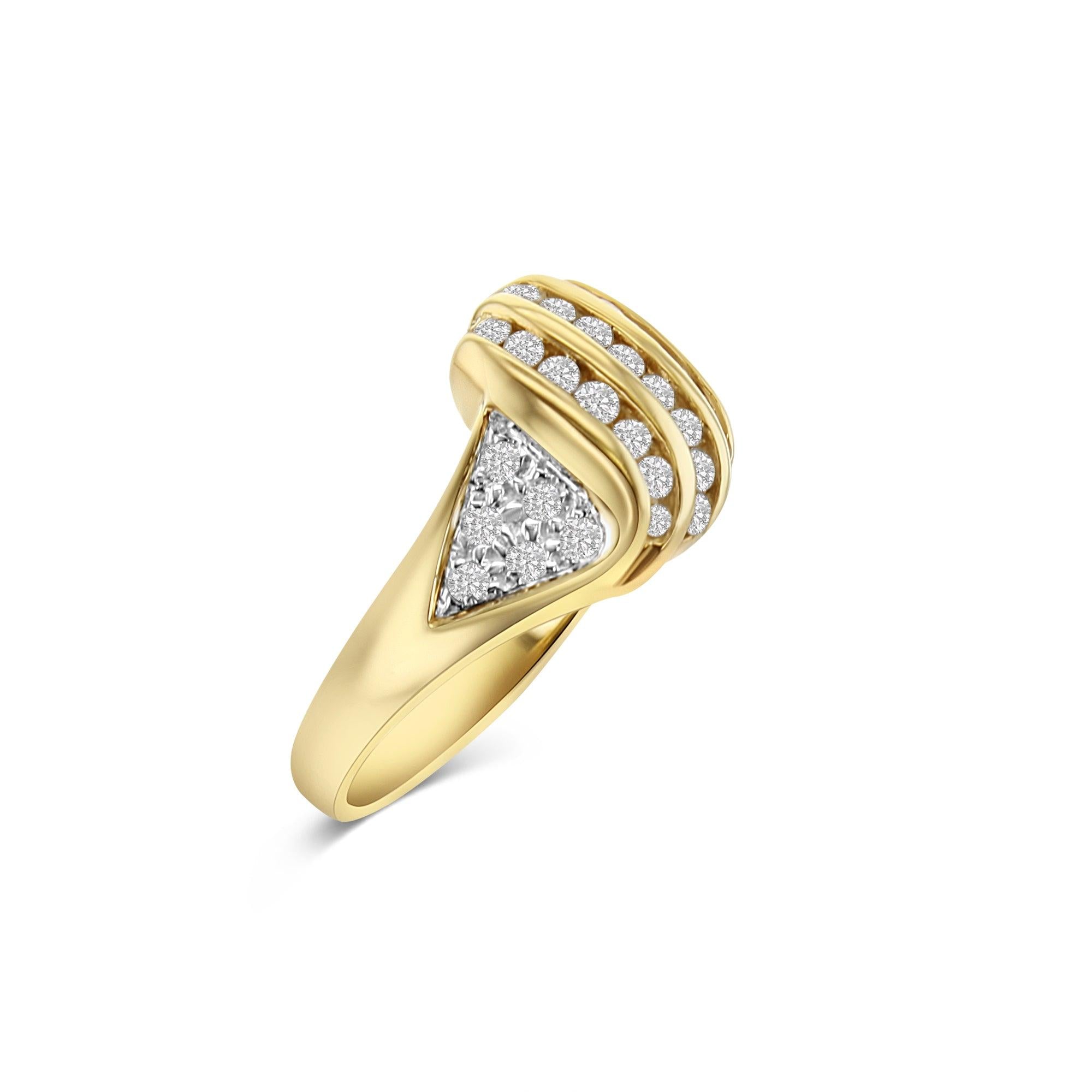 Diagonal Diamond Cluster Wedding Band 14k Yellow Gold