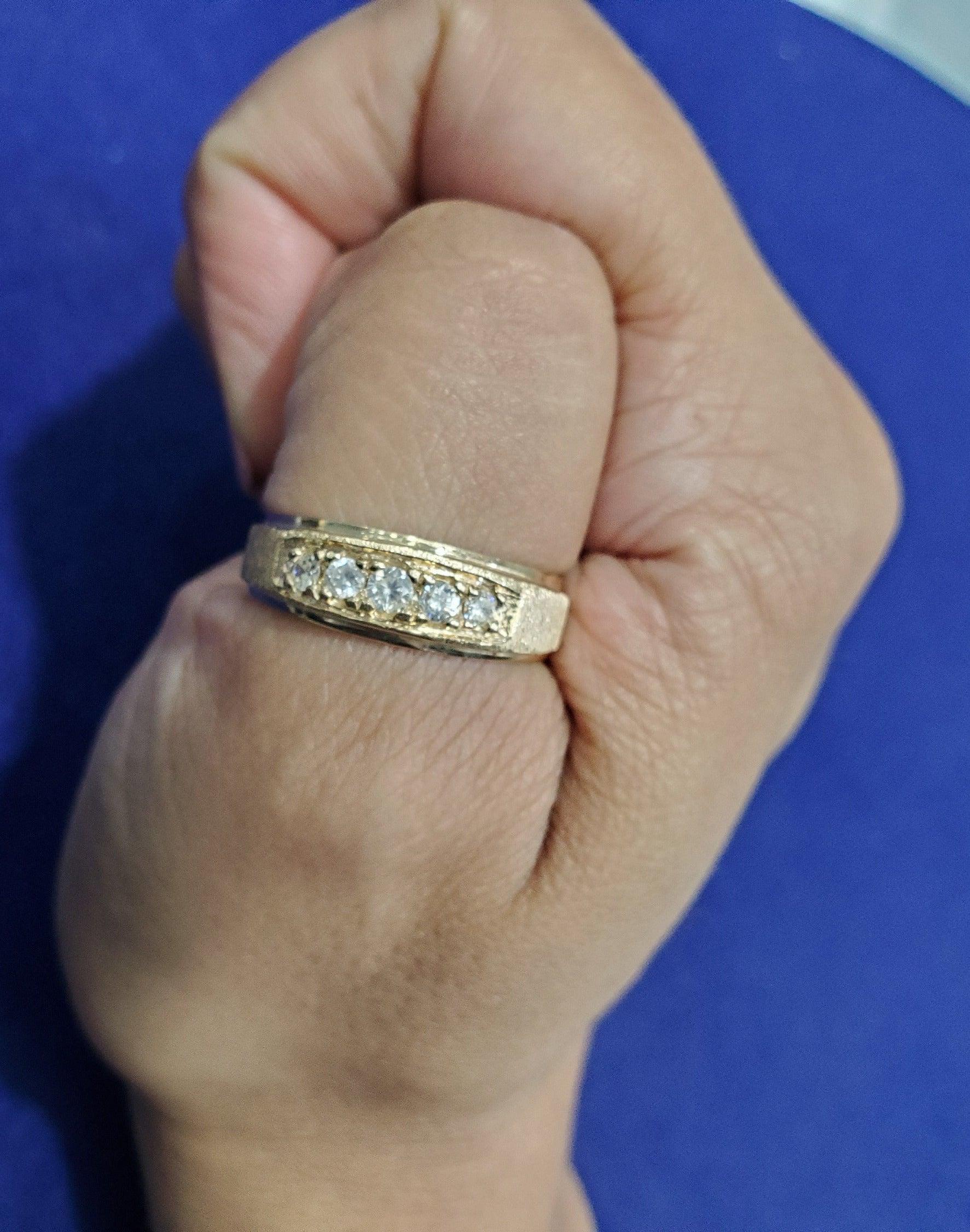 Diamond Brushed Stain Band with Euro Shank