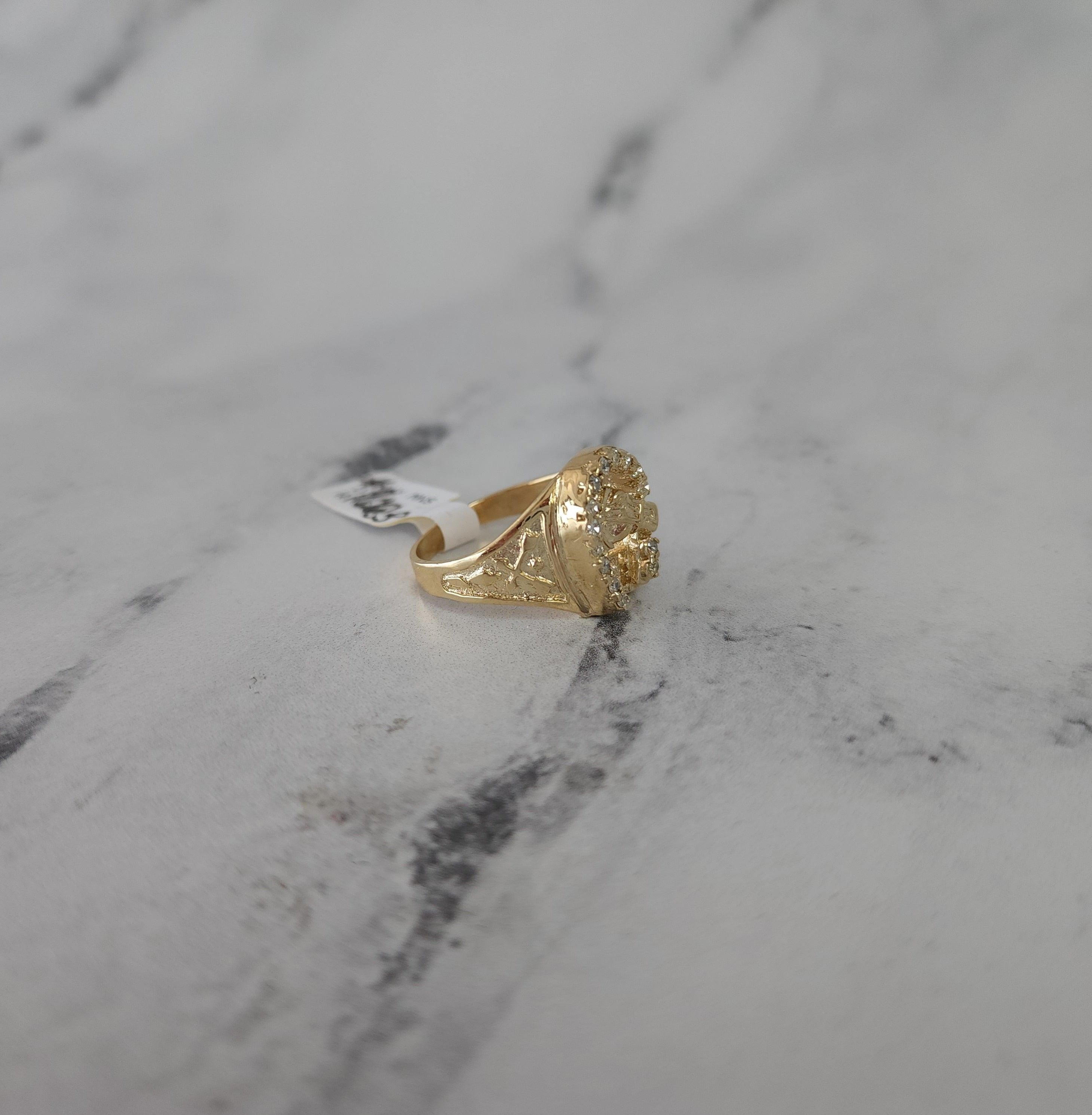 Diamond Horseshoe with Horsehead .33cttw 14k Yellow Gold