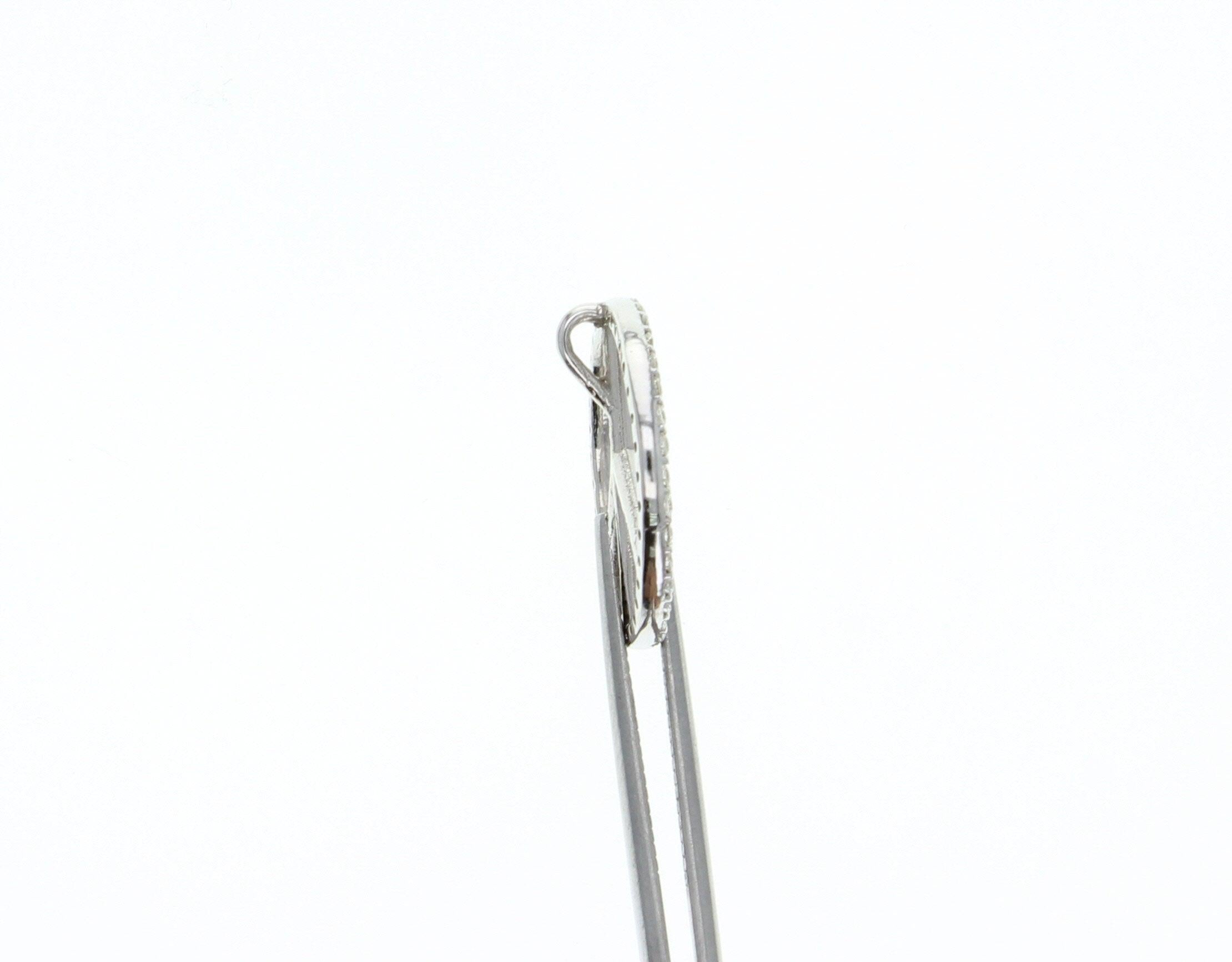 Diamond Peace Necklace .35cttw 14k White Gold