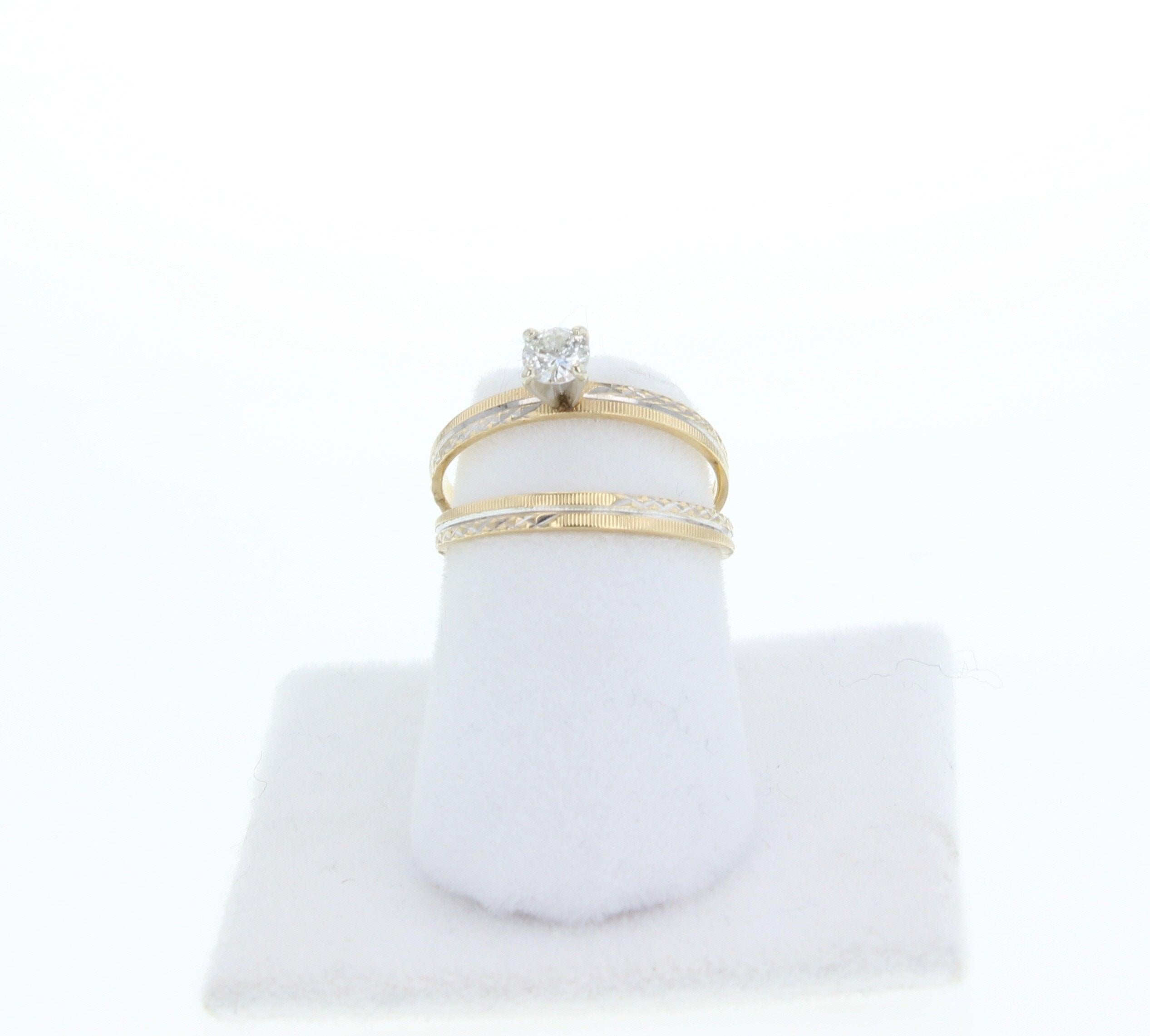 Diamond Ring Wedding Set .25cttw 14k Yellow Gold
