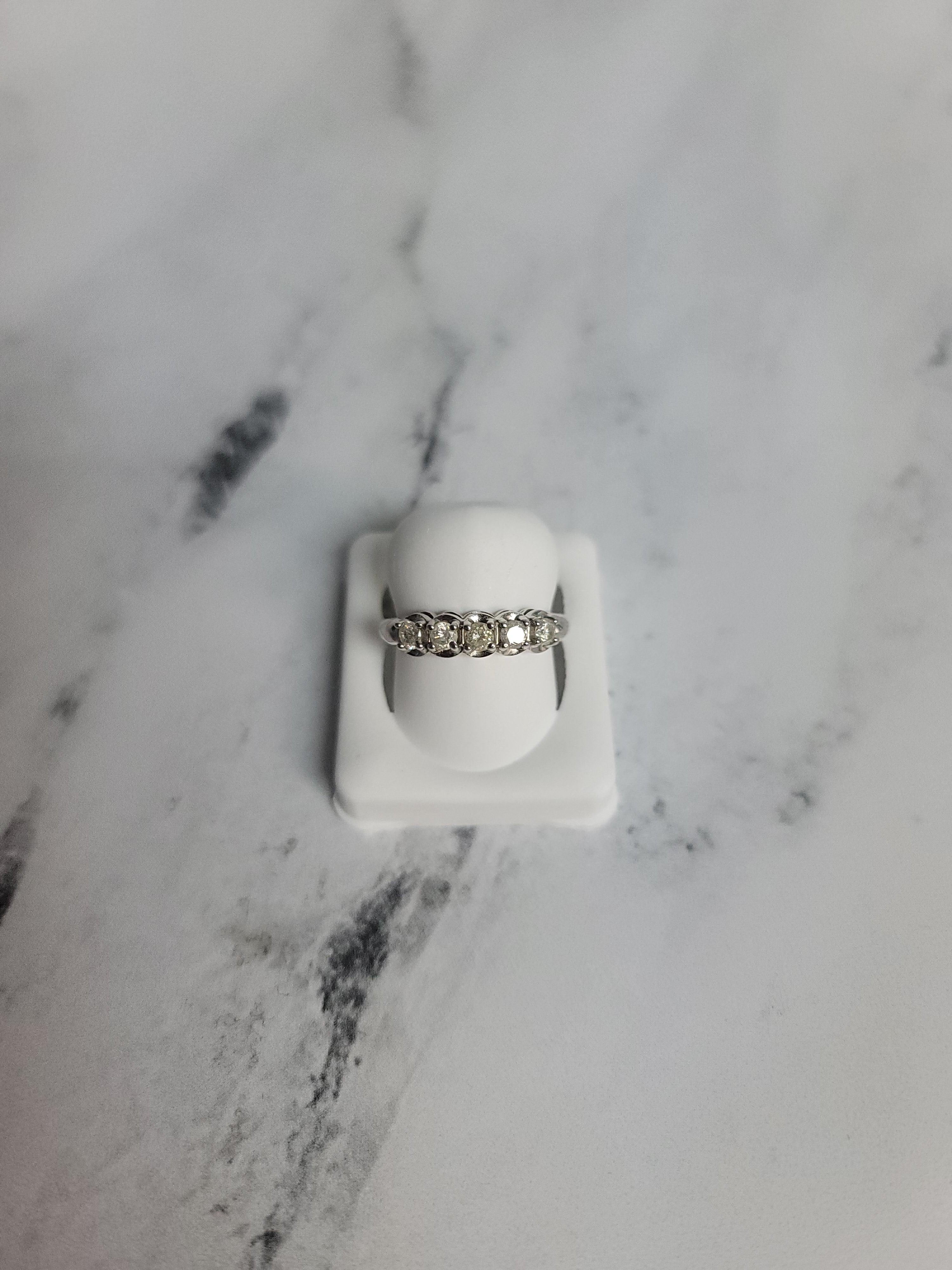 Diamond Wedding Band .44cttw 14k White Gold