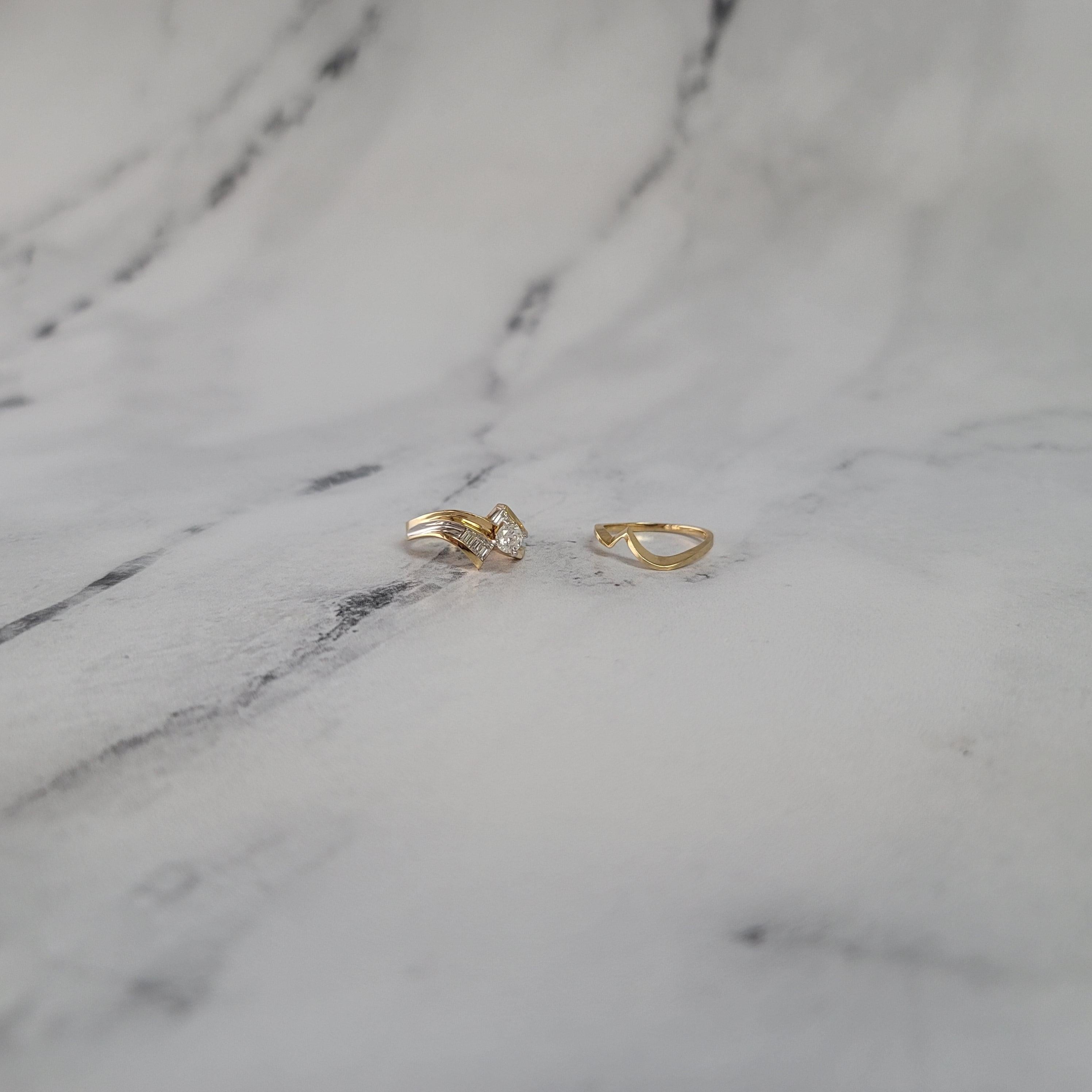 Diamond Wedding Ring Set .75cttw 14k Two-Toned Gold