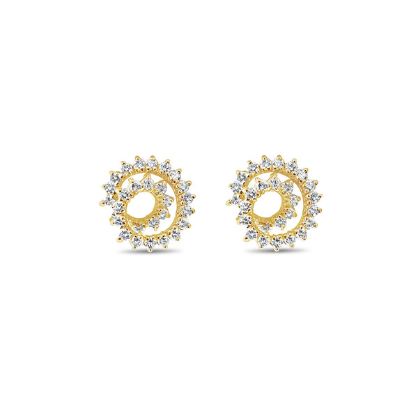 Diamond Swirl Earrings 2.80cttw 14k Yellow Gold
