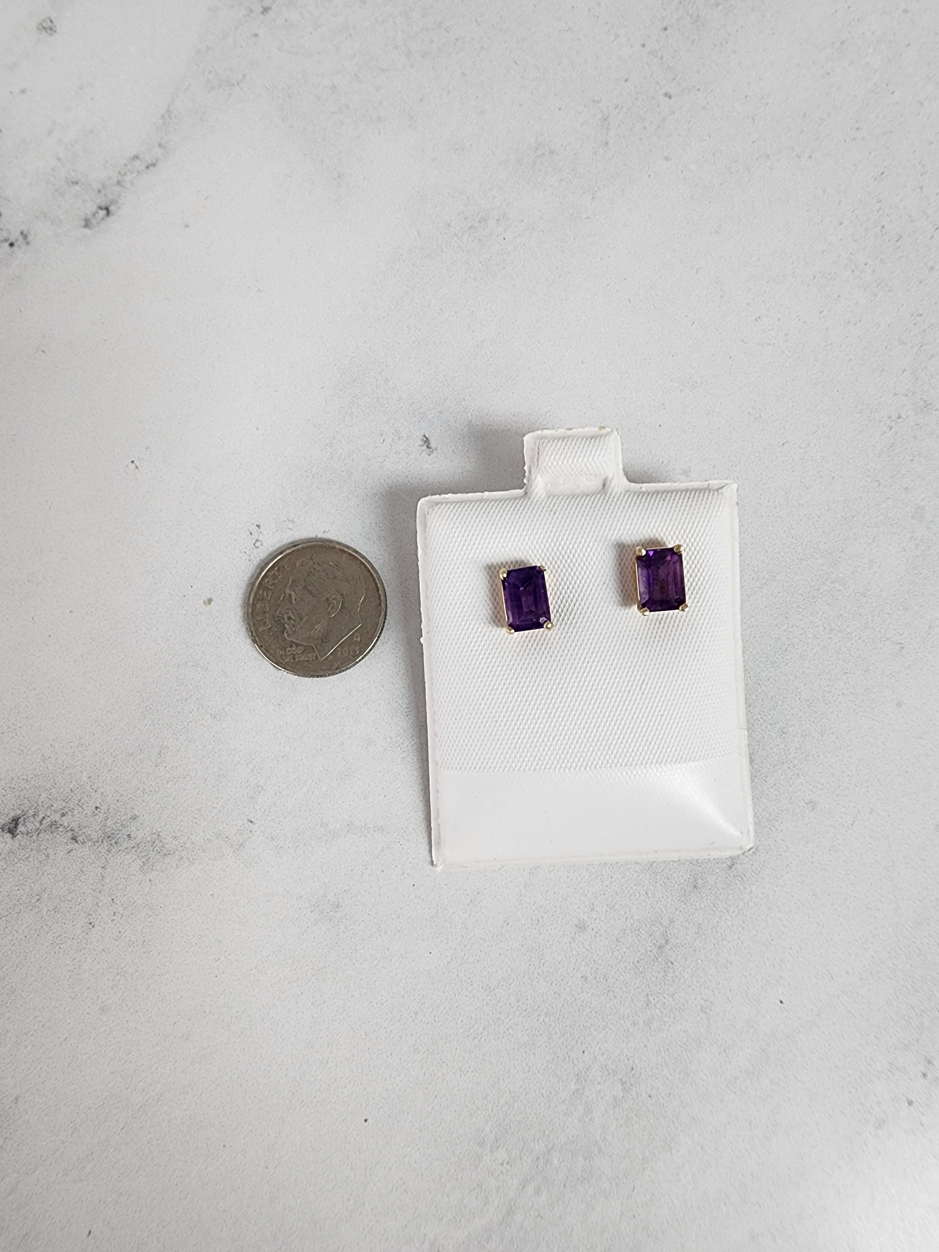 Amethyst Studs 14k Yellow Gold