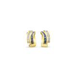 Sapphire Baguette Diamond Earrings 1.84cttw 14k Yellow Gold