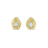 Pear Shaped Opal Earrings 14k Yellow Gold