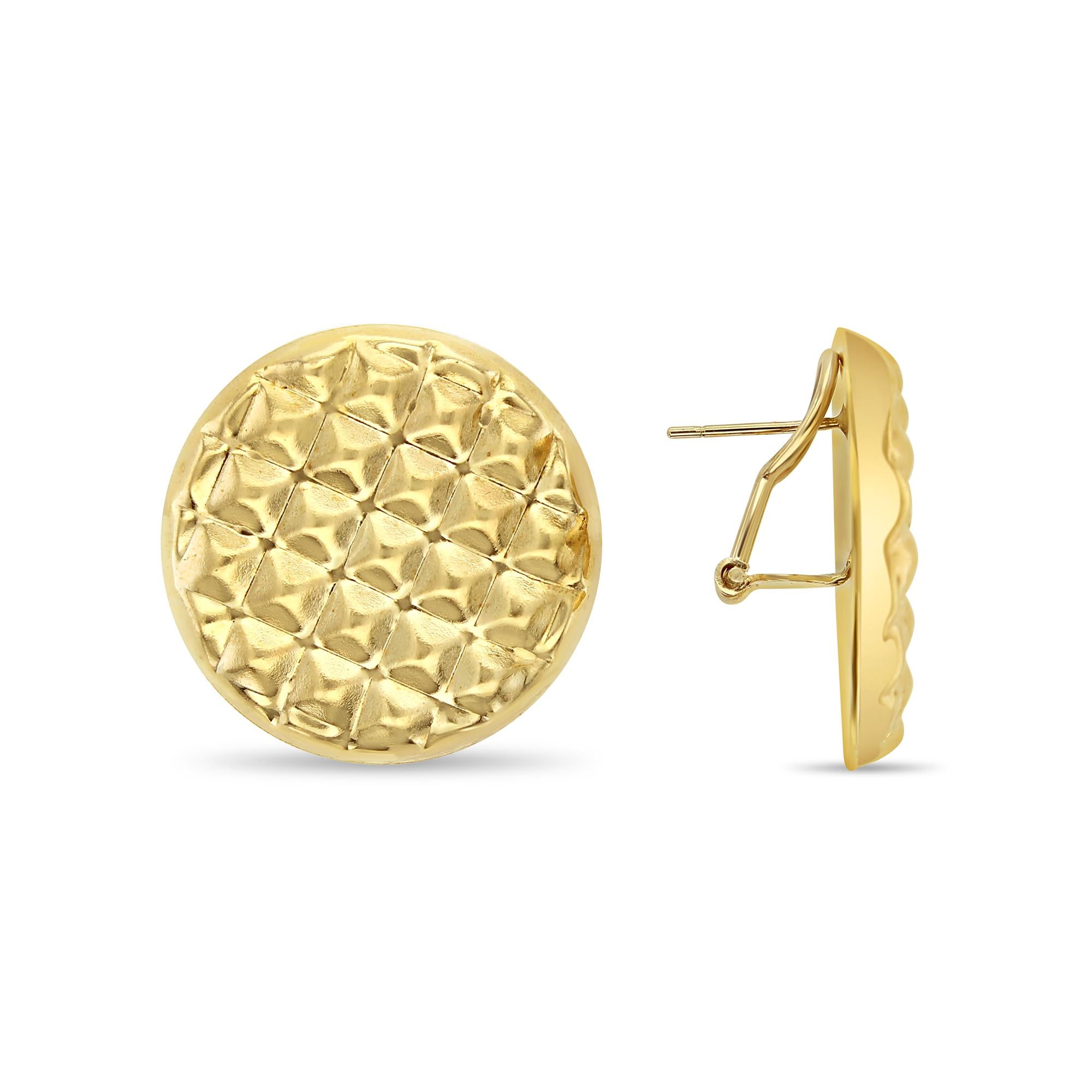 14k Yellow Gold Omega Clip-On Earrings
