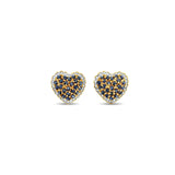3 Carat Heart Shaped Sapphire & Diamond Earrings