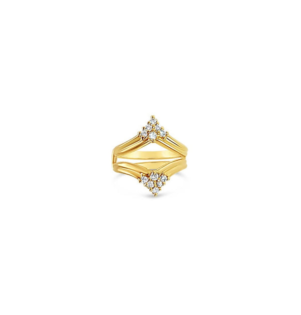 Fan Style Diamond Cluster Ring Guard/Enhancer