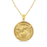 1/2OZ Fine Gold Lady Liberty Medallion with Polished Bezel Necklace
