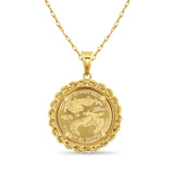 1/2OZ Lady Liberty Flying Eagle Coin Necklace with Rope Bezel