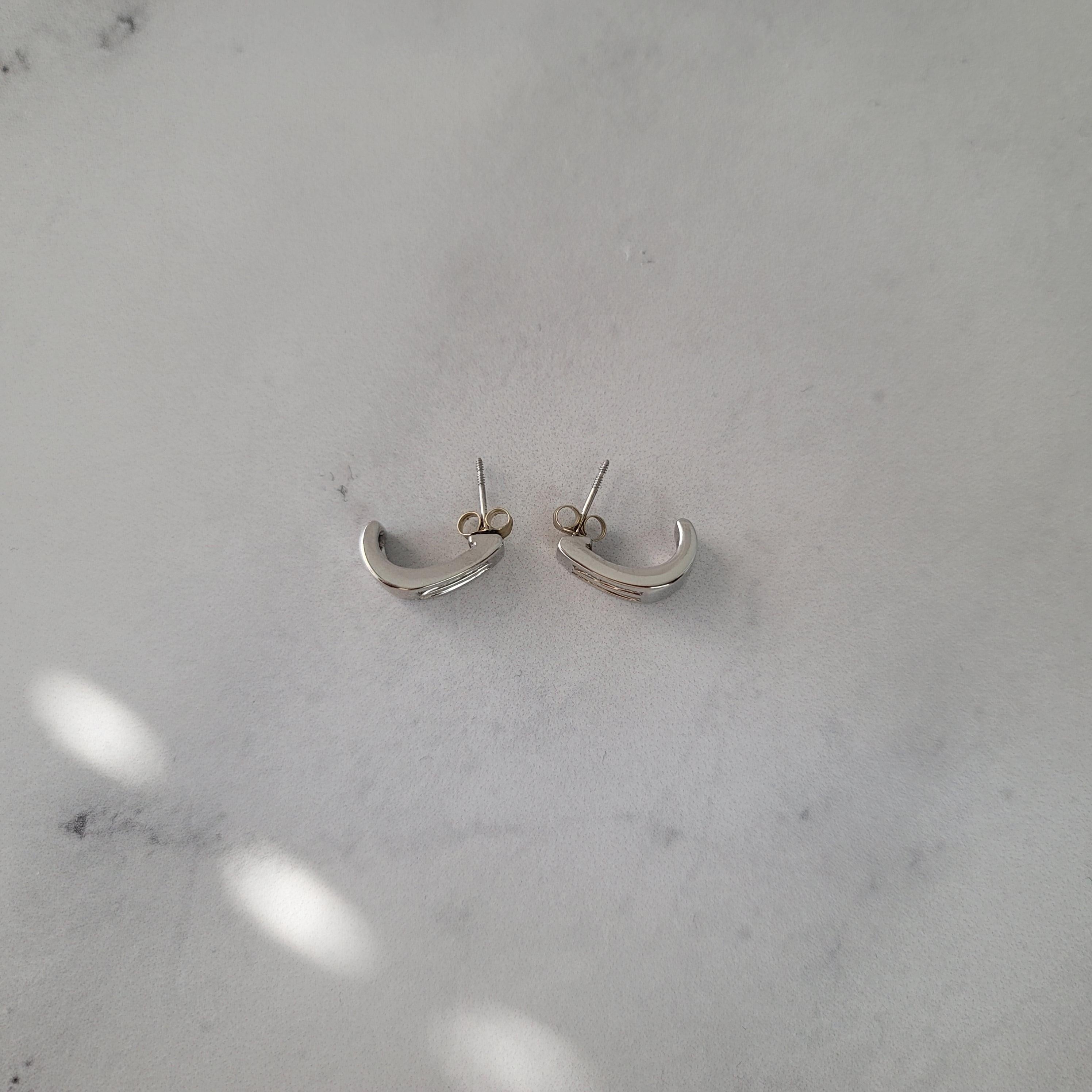 Half Carat Double Row Princess Cut Diamond Huggie Earrings