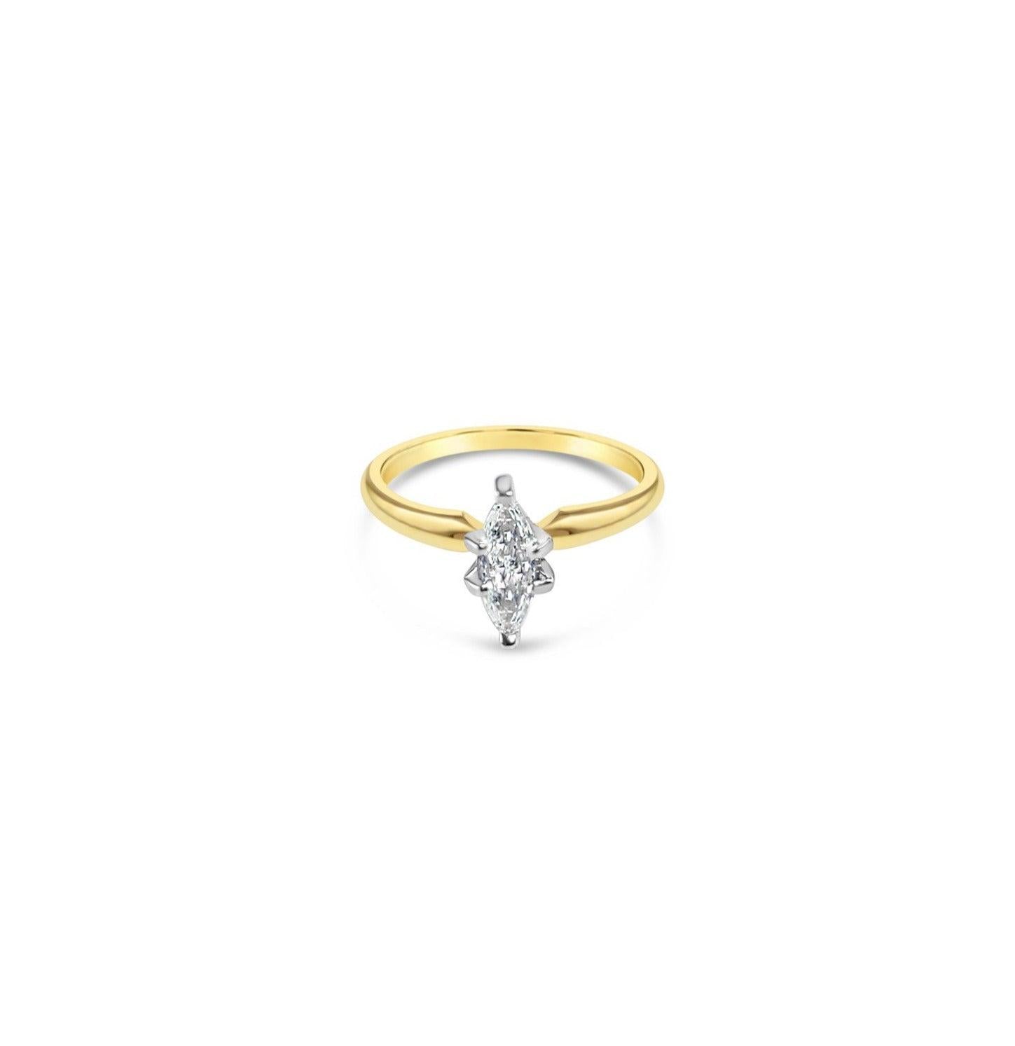 Half Carat Marquise Solitaire Diamond Engagement Ring