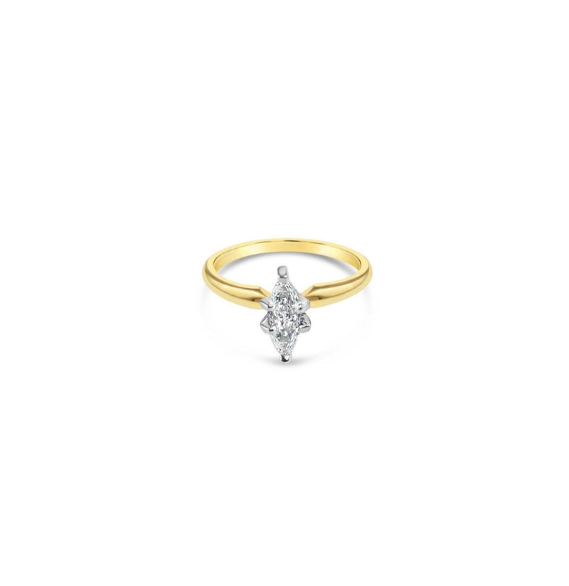 Half Carat Marquise Solitaire Diamond Engagement Ring