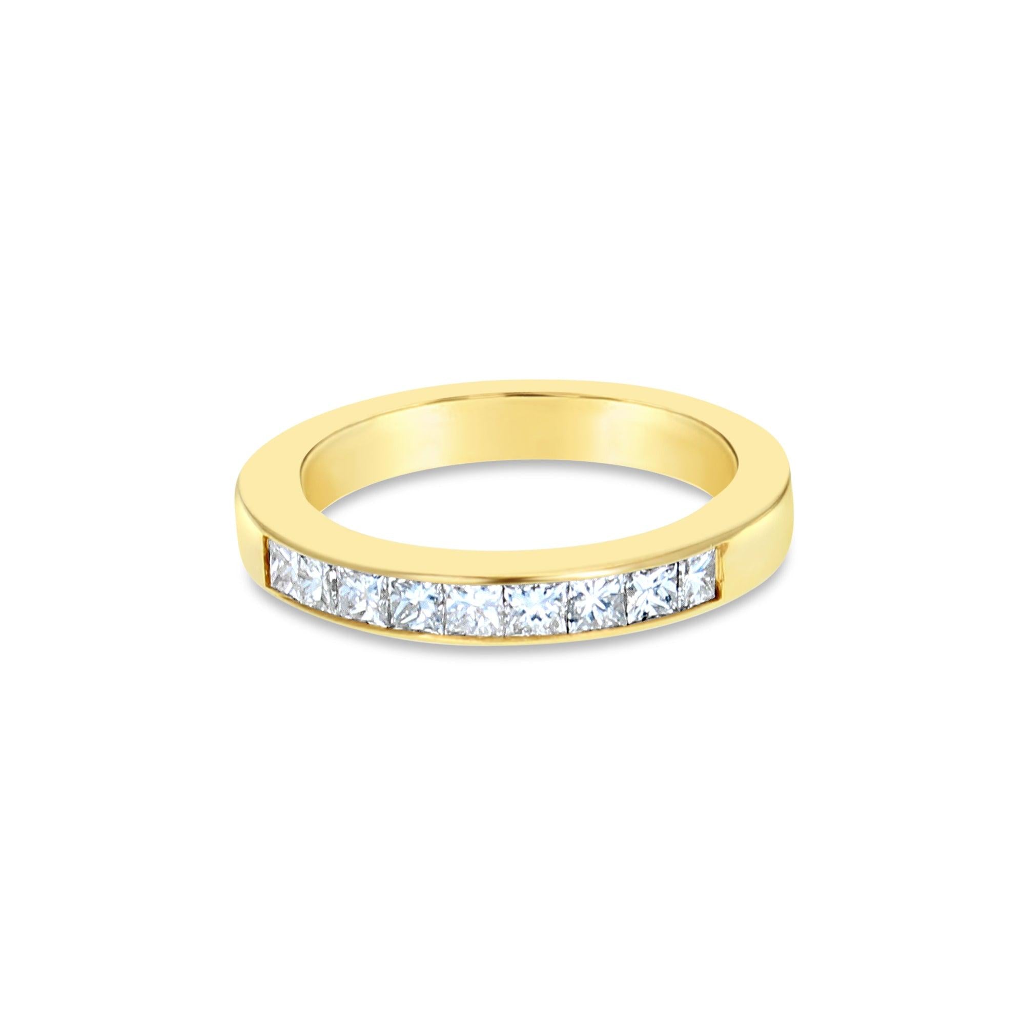 Half Carat Princess Cut Channel Set Diamond Wedding Band