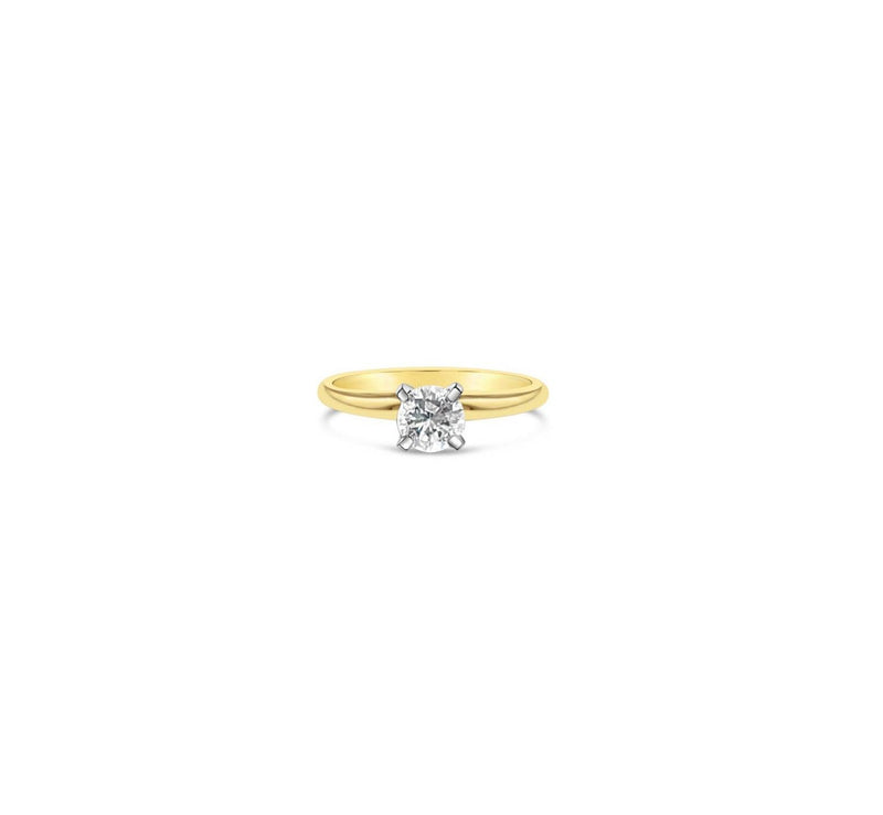 Half Carat Solitaire Diamond Engagement Ring 14k Yellow Gold