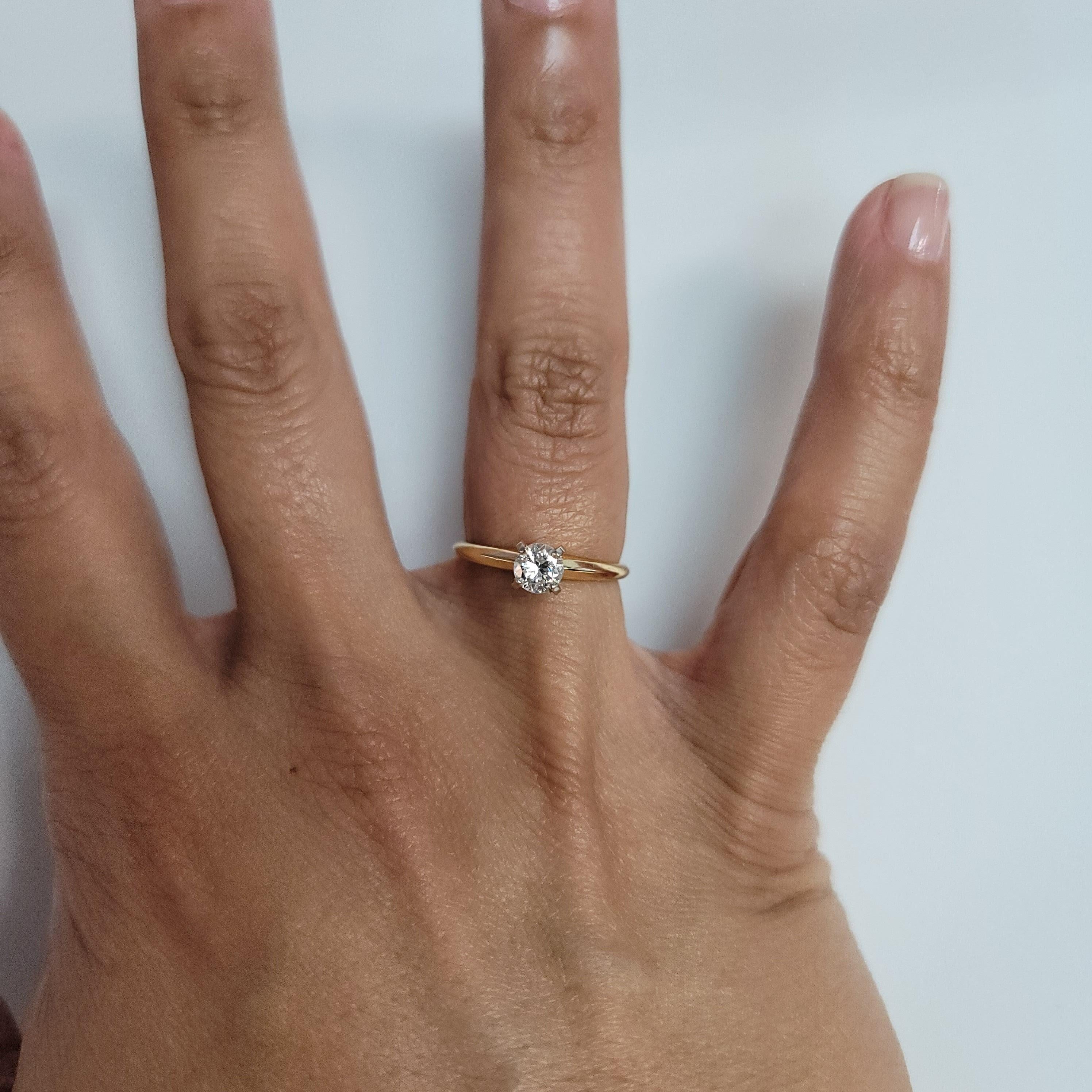 Half Carat Solitaire Diamond Engagement Ring .50cttw 14k Yellow Gold