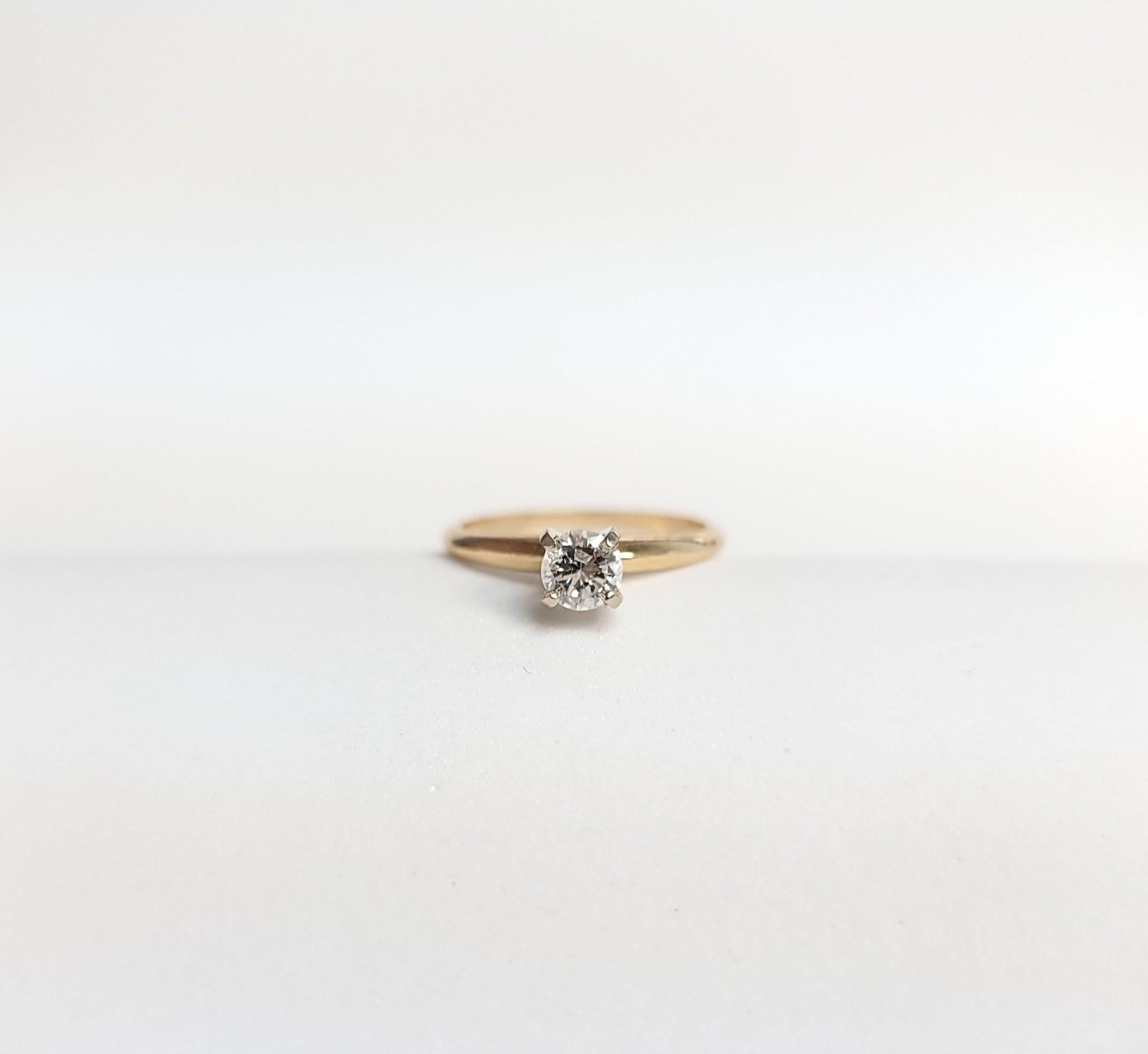 Half Carat Solitaire Diamond Engagement Ring .50cttw 14k Yellow Gold