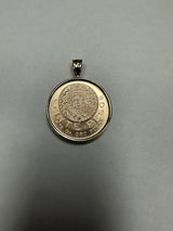 Veinte Pesos Gold Coin Necklace with Polished Bezel 14k Yellow Gold