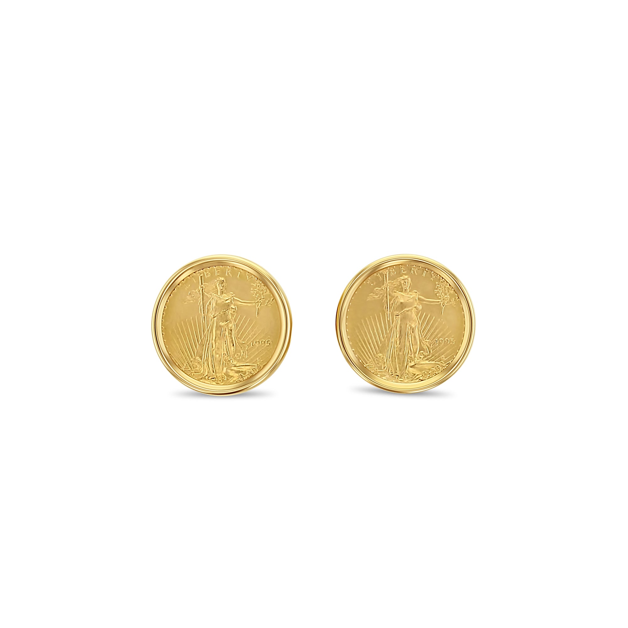 1995 1/10OZ American Eagle Lady Liberty Gold Coin Cuff Links