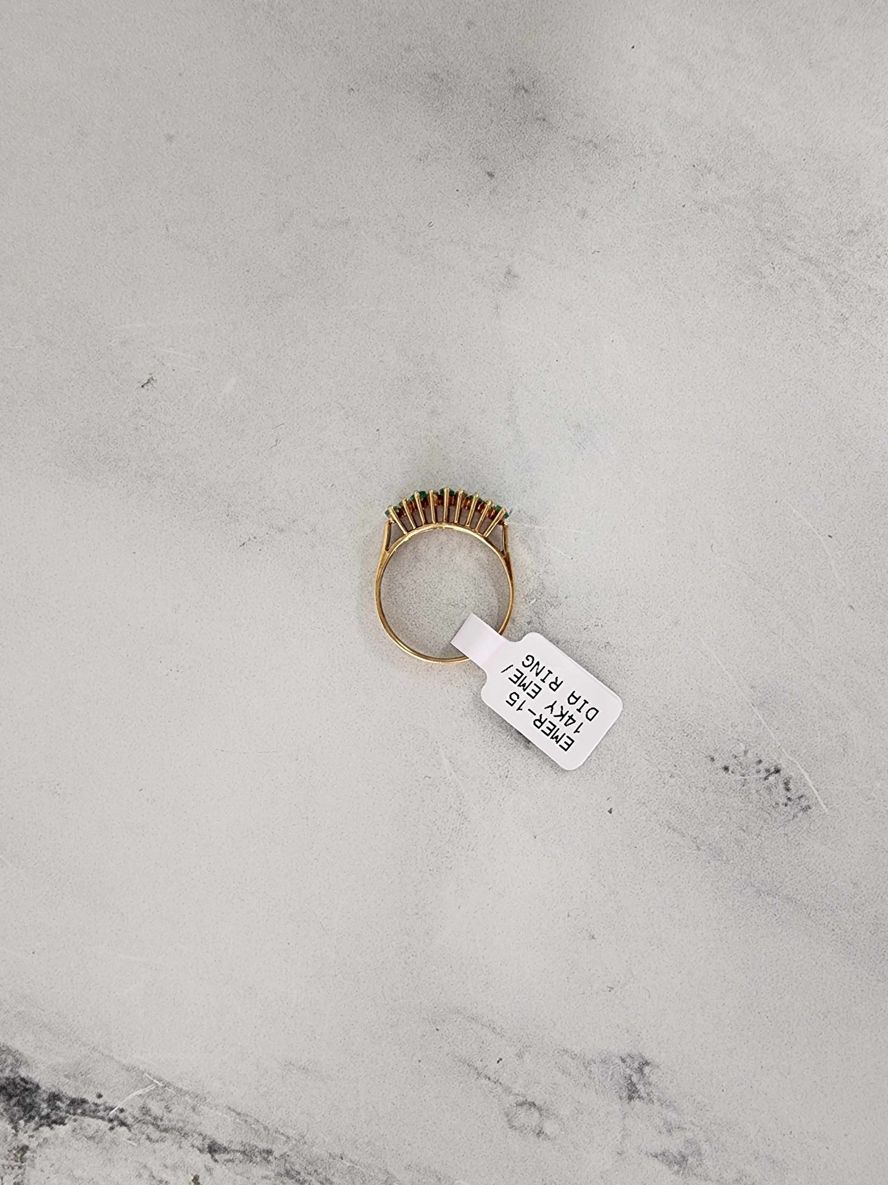 Marquise Emerald & Diamond Wedding Band