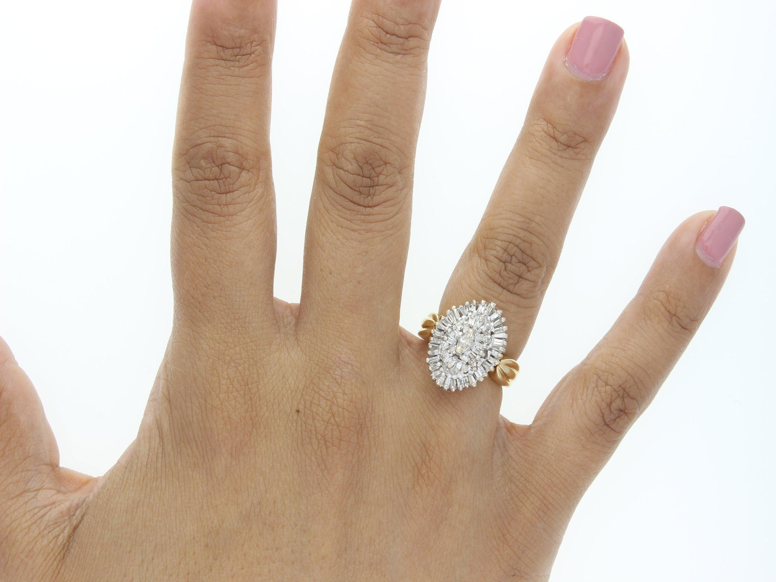 Marquise & Tapered Baguetted Diamond Ring