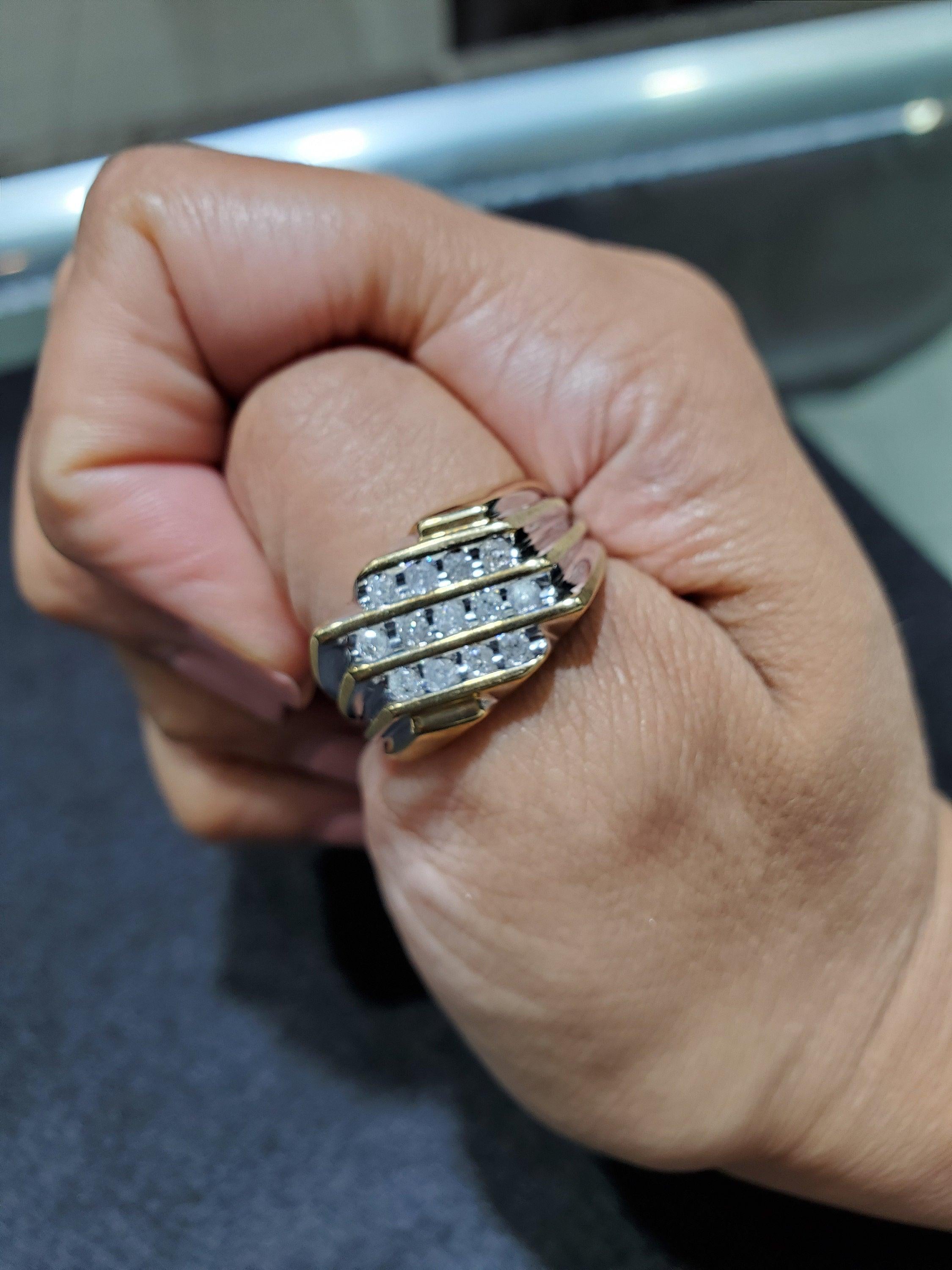 Mens Diamond Wedding Band .50cttw 10k Two Toned Gold