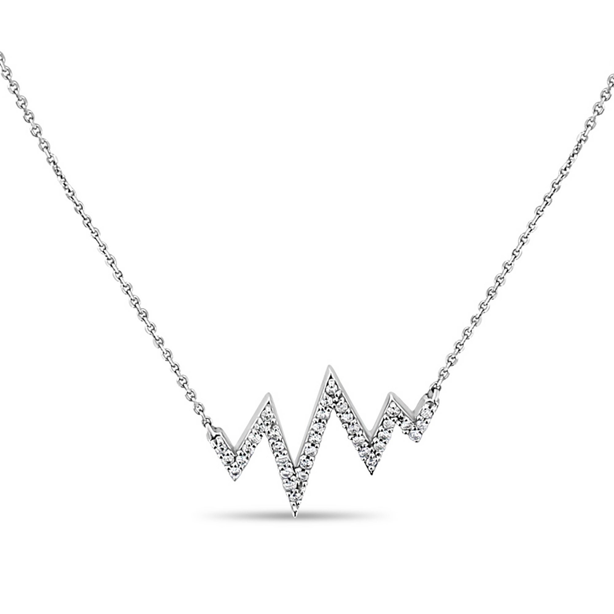 Lightning Bolt or Heartbeat Diamond Statement Necklace