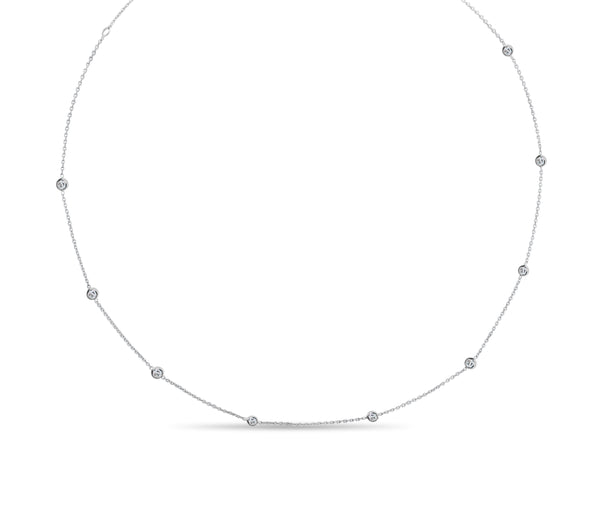Diamond Spacer Necklace 14k White Gold