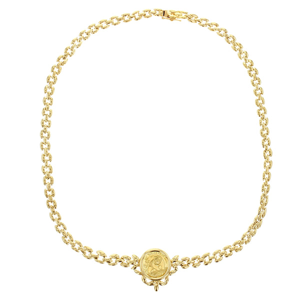 1/20OZ Panda Coin Necklace with 14k Yellow Gold Polished Link Chain