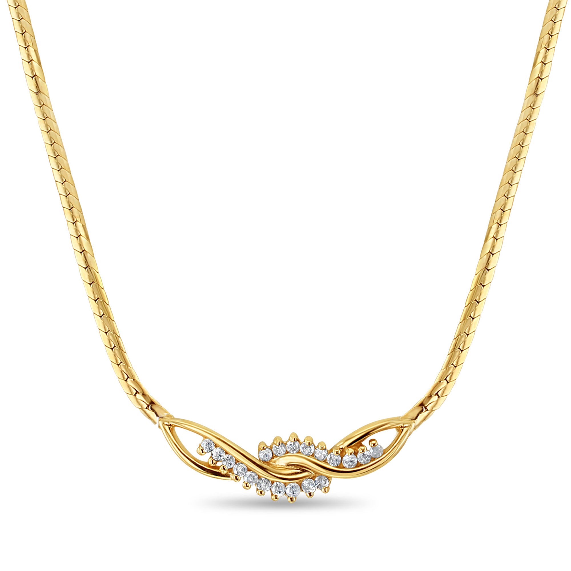 Collier en diamant Infiniti avec chaîne serpent biseautée