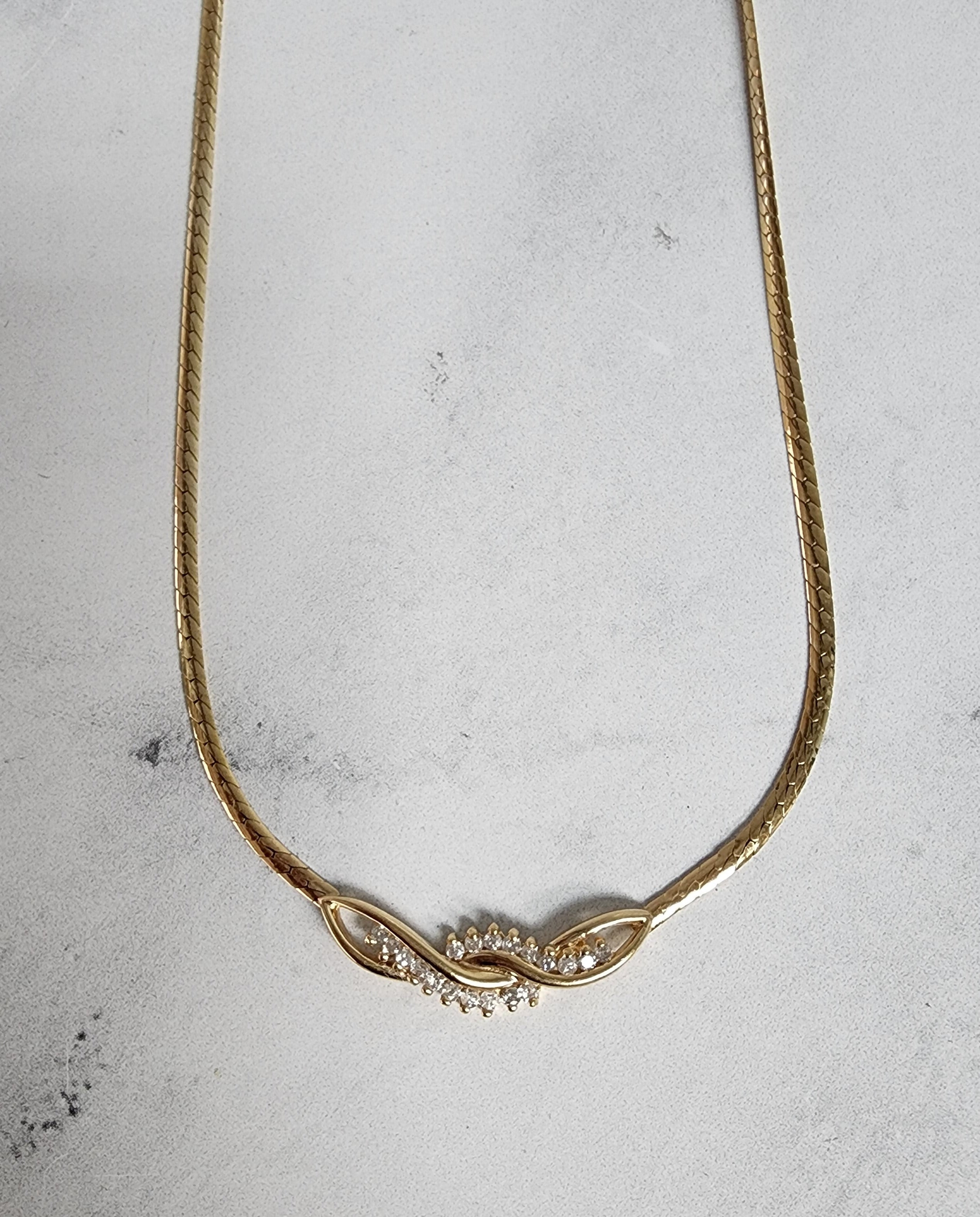 Infiniti Diamond Necklace with Beveled Snake Chain