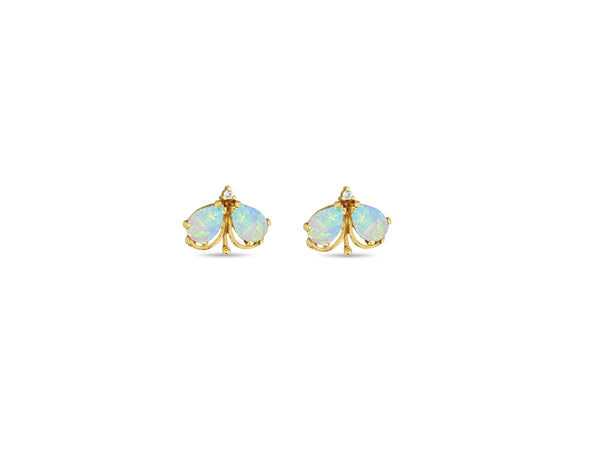 Dragonfly Opal Studs 14k Yellow Gold