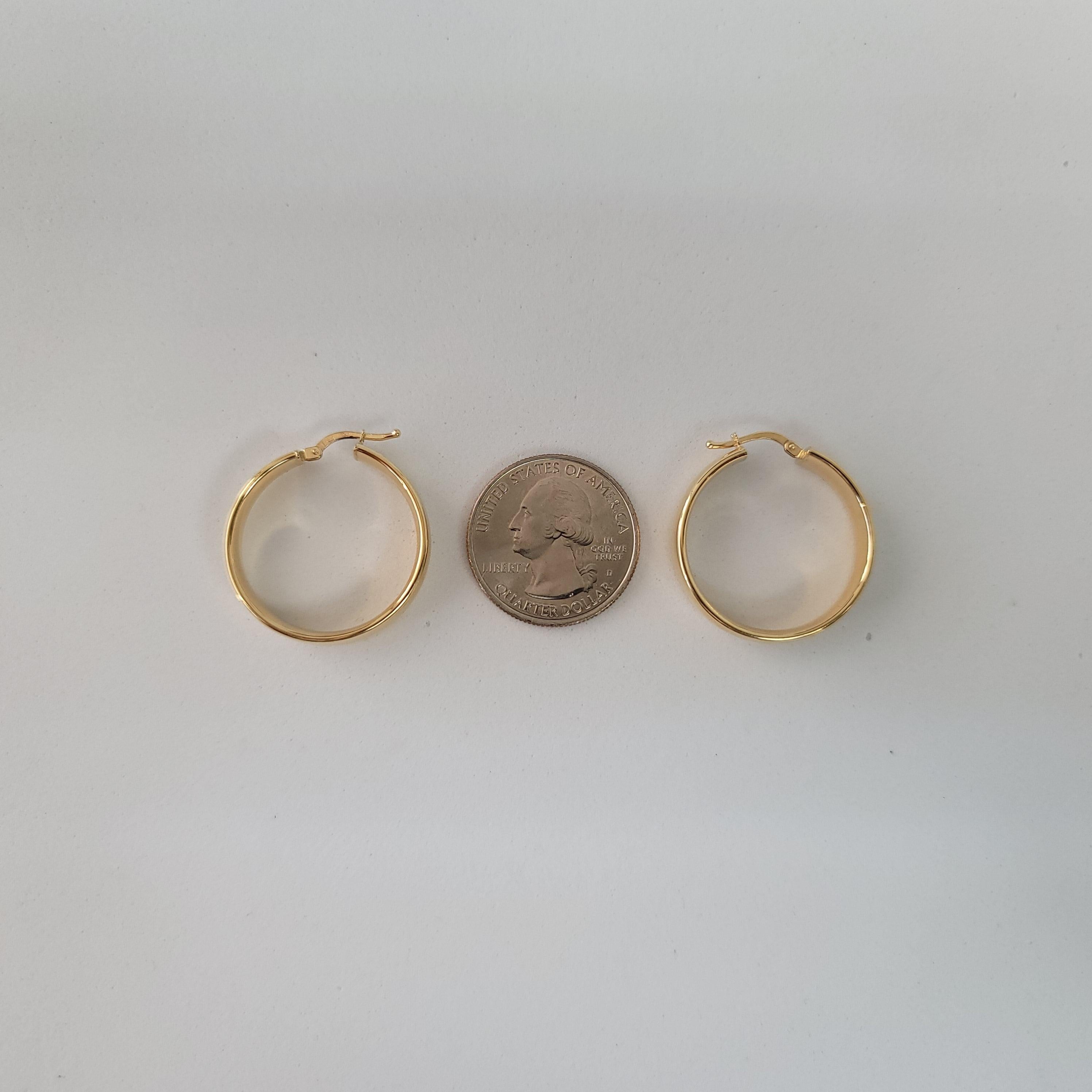 One Inch Polished Classic Gold Hoops