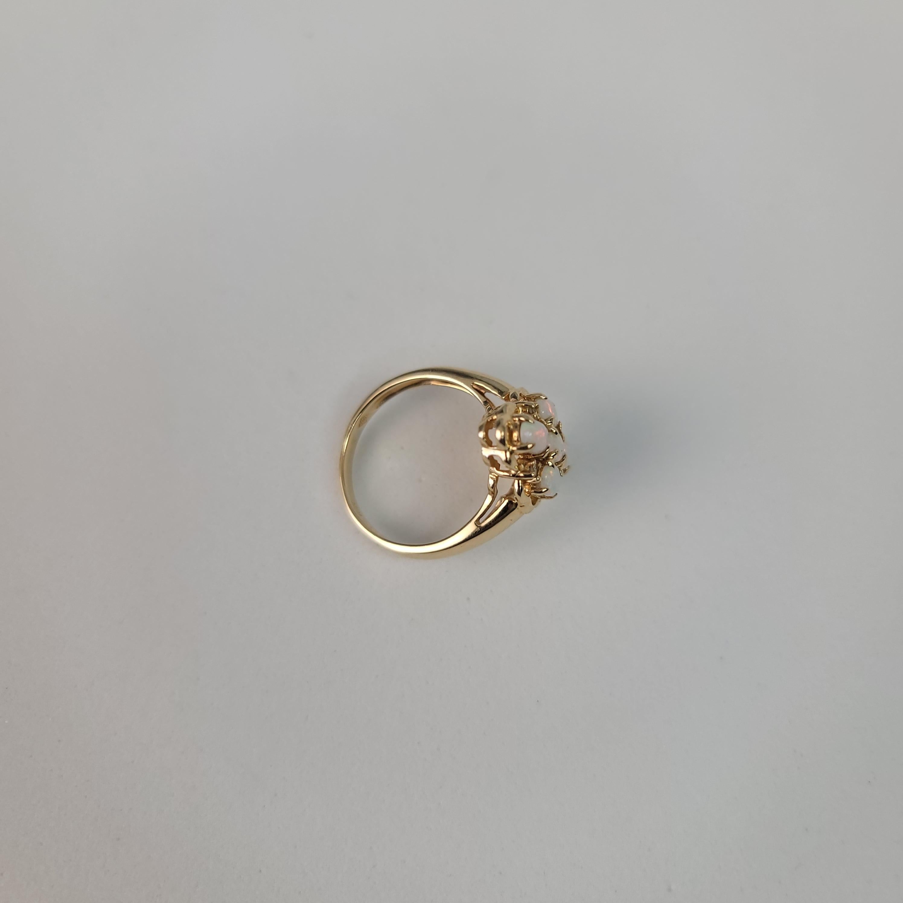 Opal Cluster Diamond Ring