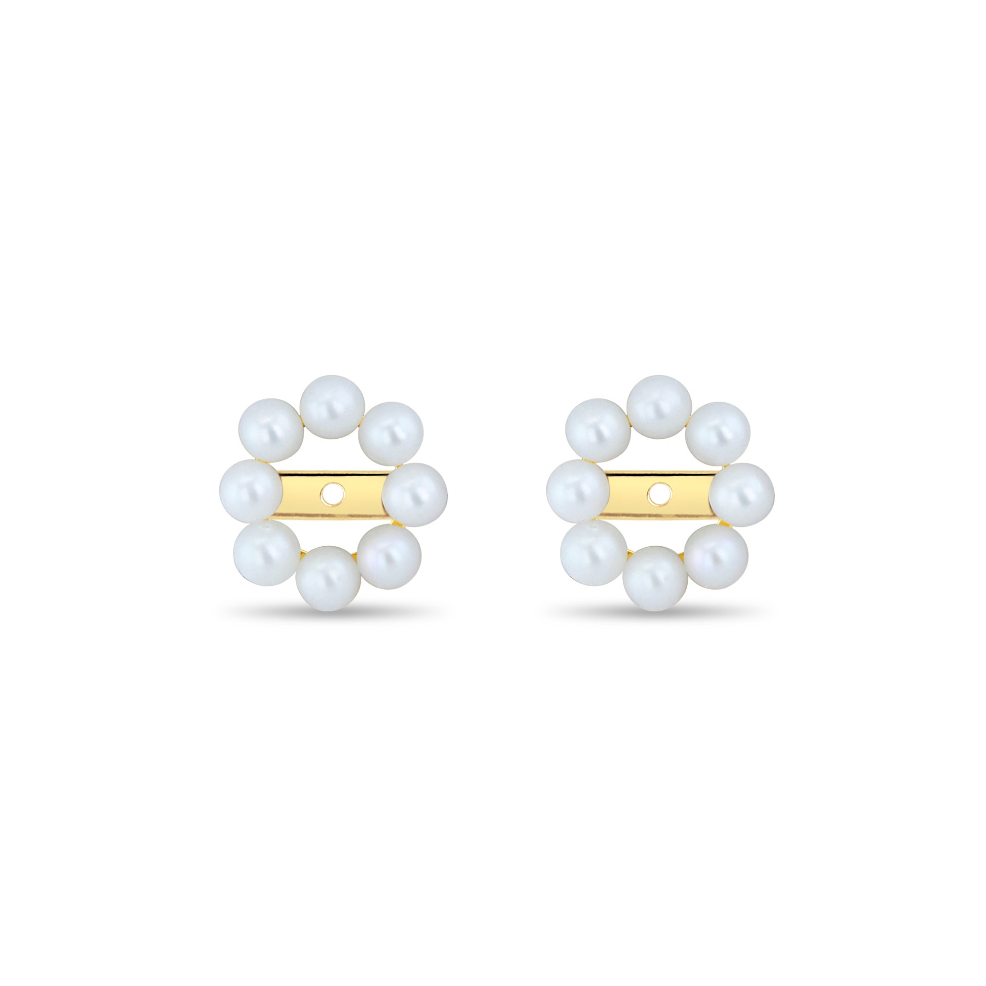 3MM Pearl Earring Jackets 14k Yellow Gold