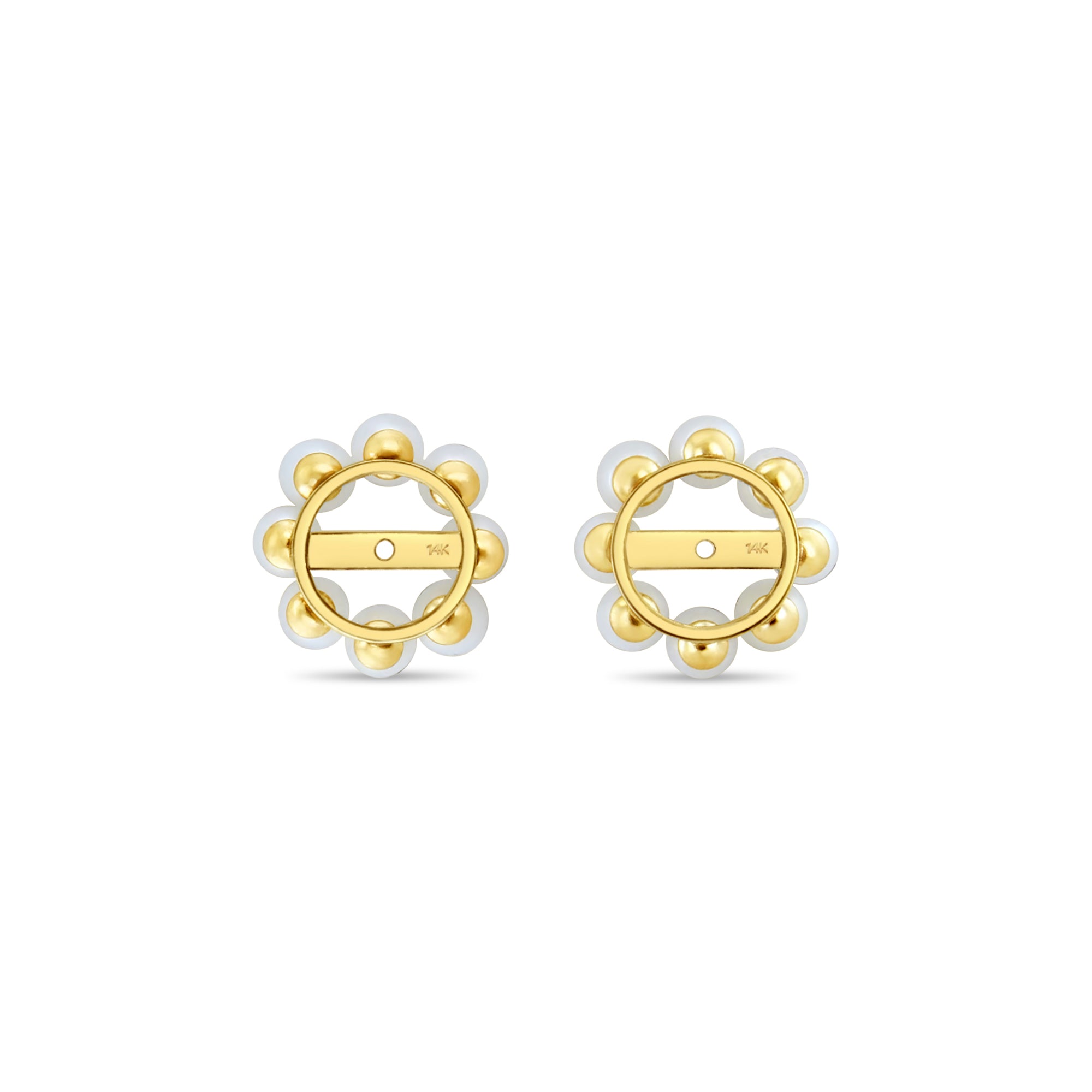 3MM Pearl Earring Jackets 14k Yellow Gold