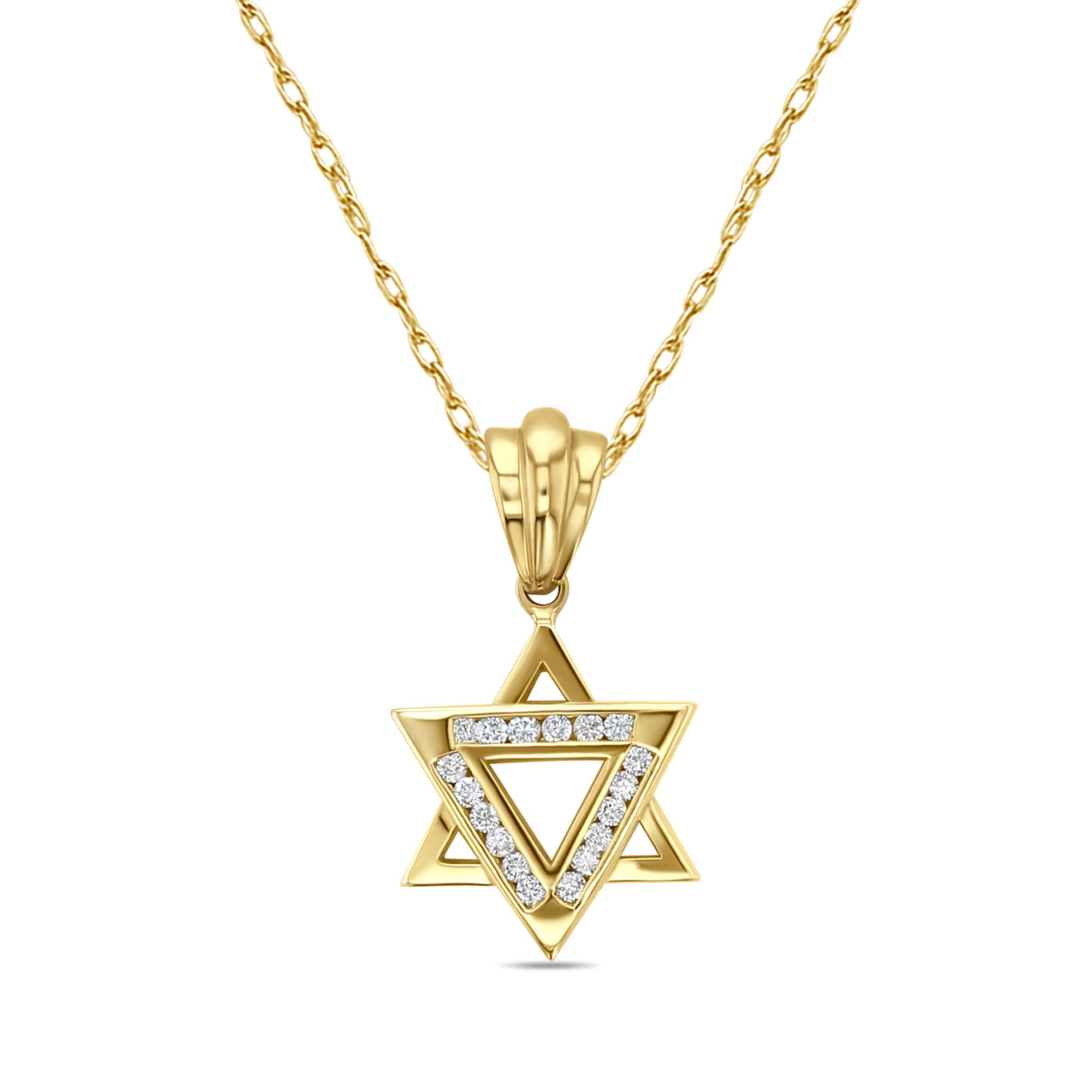 Jewish Star of David Diamond Necklace