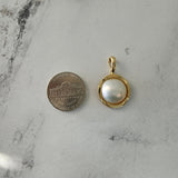 Mabe Pearl Necklace with Up & Down Polished Bezel