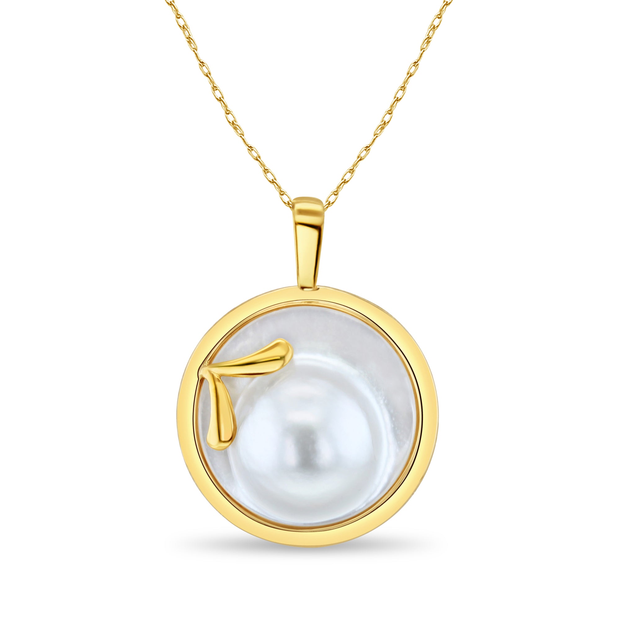 Blister Pearl Disc Necklace with Polished Bezel