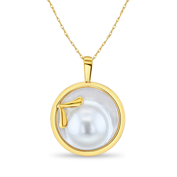 Blister Pearl Disc Necklace with Polished Bezel