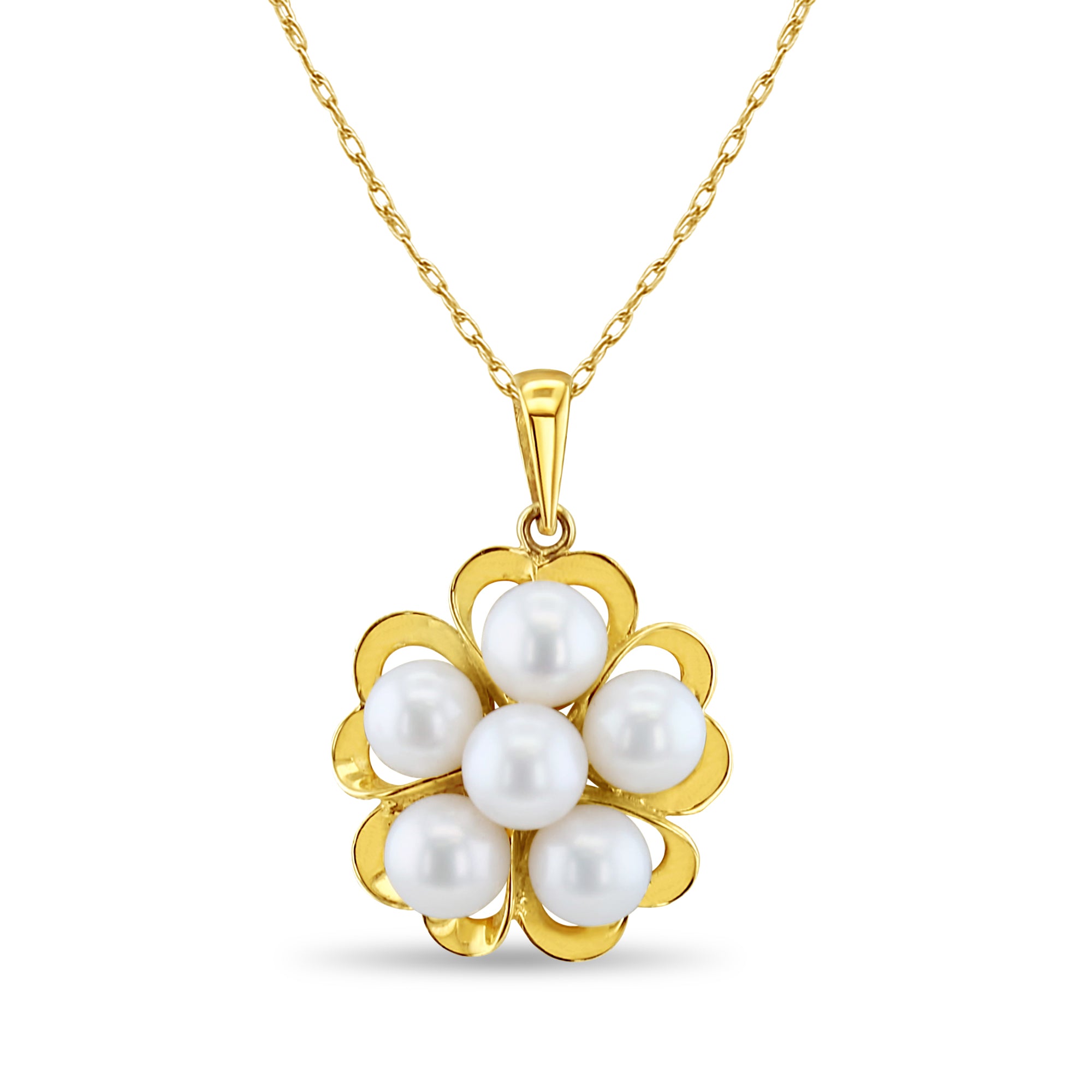 Collier en perles d'eau douce en forme de fleur